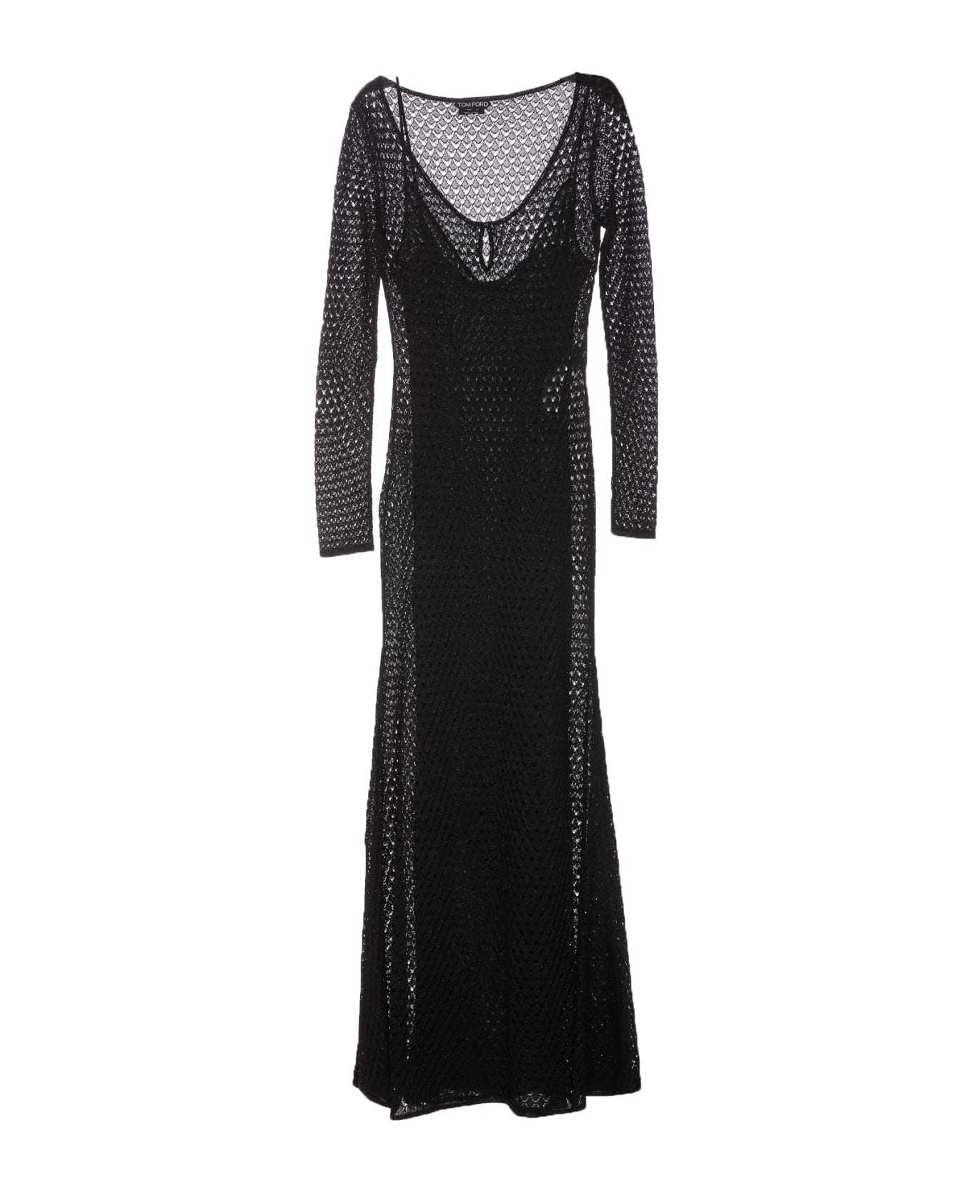 Tom Ford Openwork Lurex Maxi Dress - BLACK