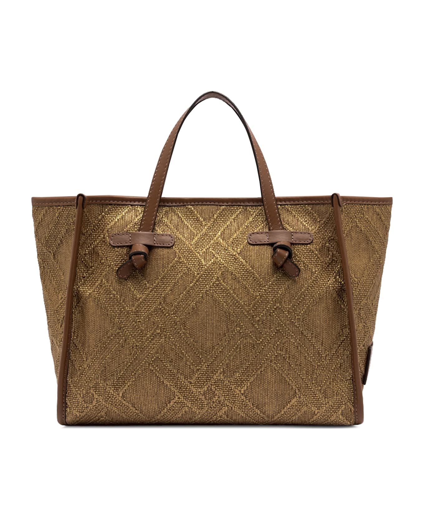 Gianni Chiarini Marcella Canvas And Leather Shopping Bag - Bronze