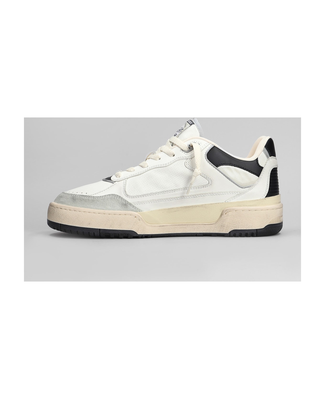 Golden Goose Forty 2 Sneakers In White Leather And Fabric - white