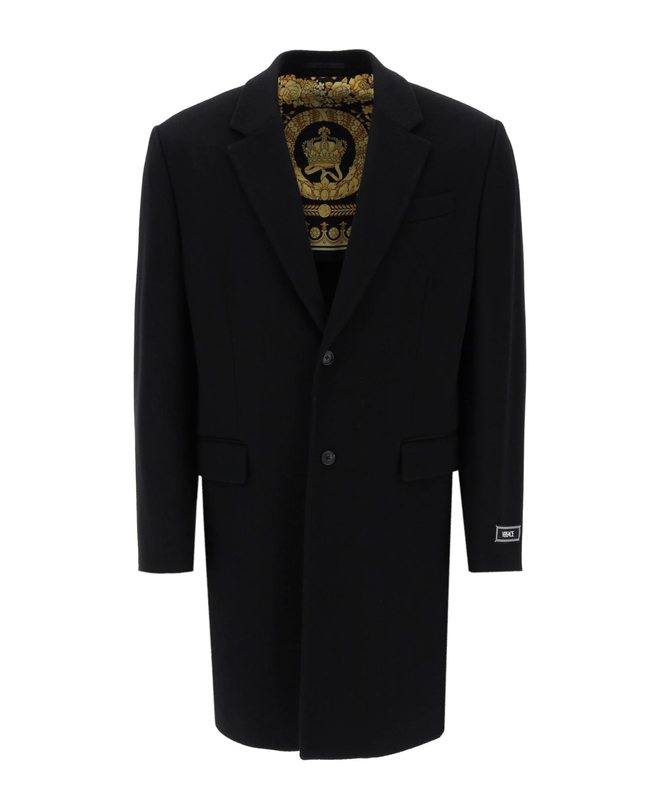 Versace Barocco Single-breasted Coat - BLACK (Black)