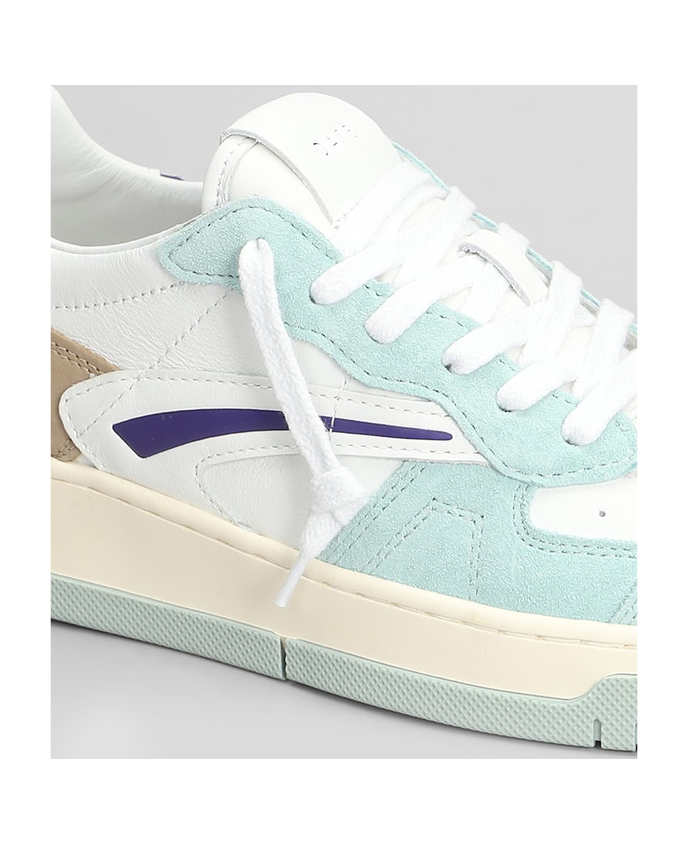 D.A.T.E. Torneo Pure Colored Sneakers In White Suede And Leather - white