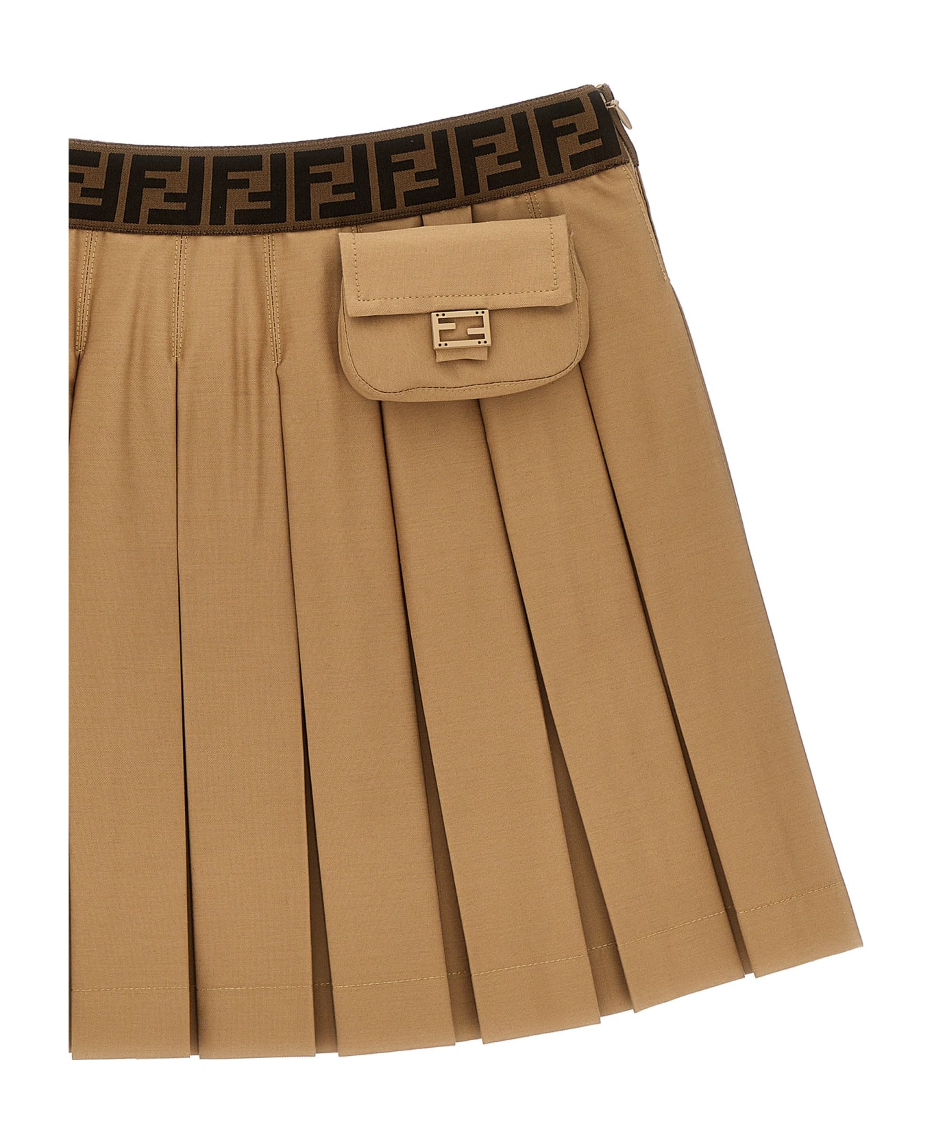 Fendi Pleated Skirt - Brown