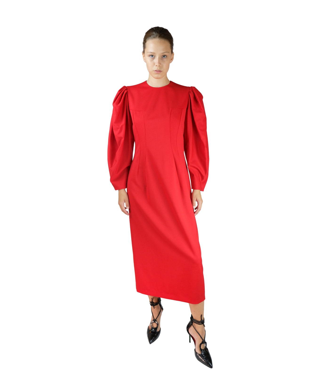 Sara Battaglia Red Longuette Dress - Red
