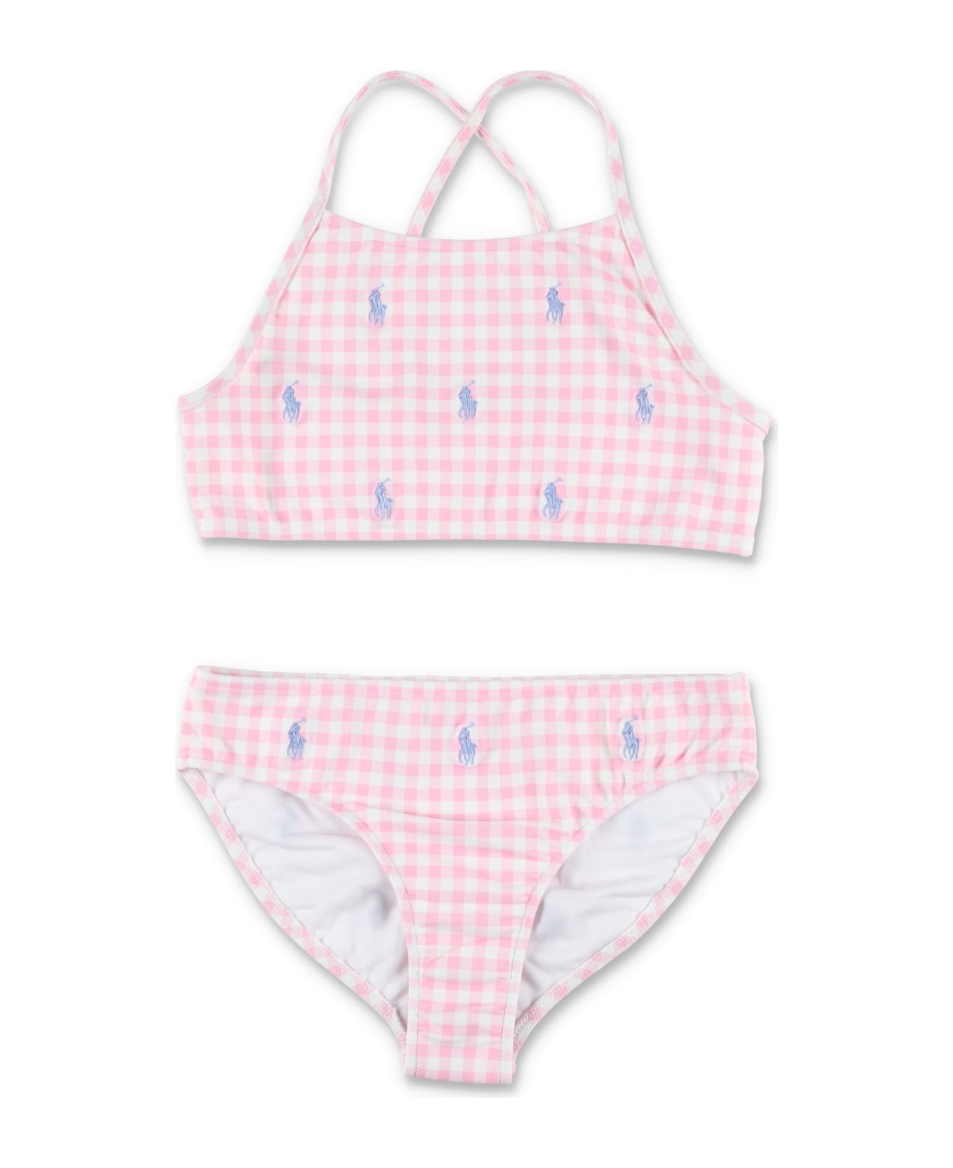 Polo Ralph Lauren Gingham Polo Pony Two-piece Swimsuit - PINK