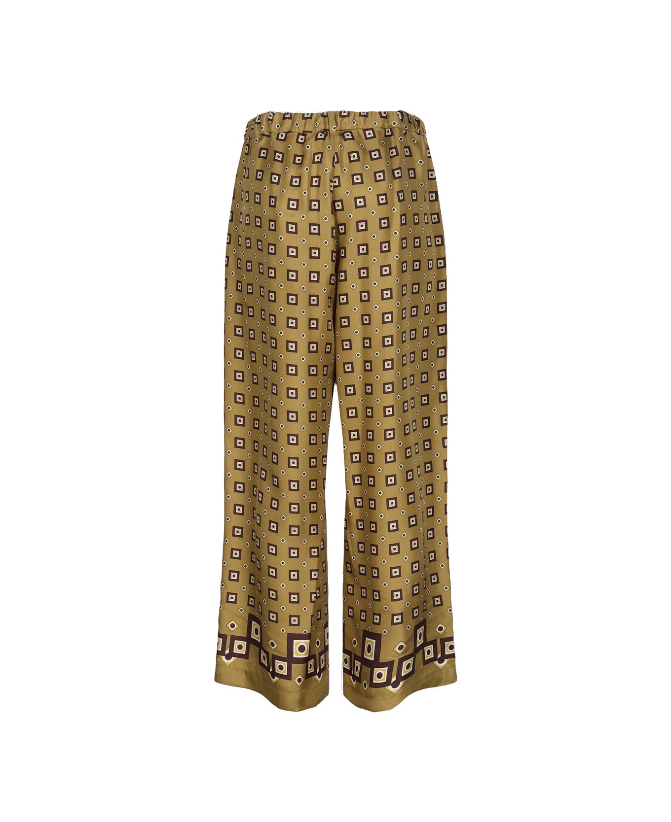 'S Max Mara Flowing Trousers In Printed Silk - Multicolor ボトムス