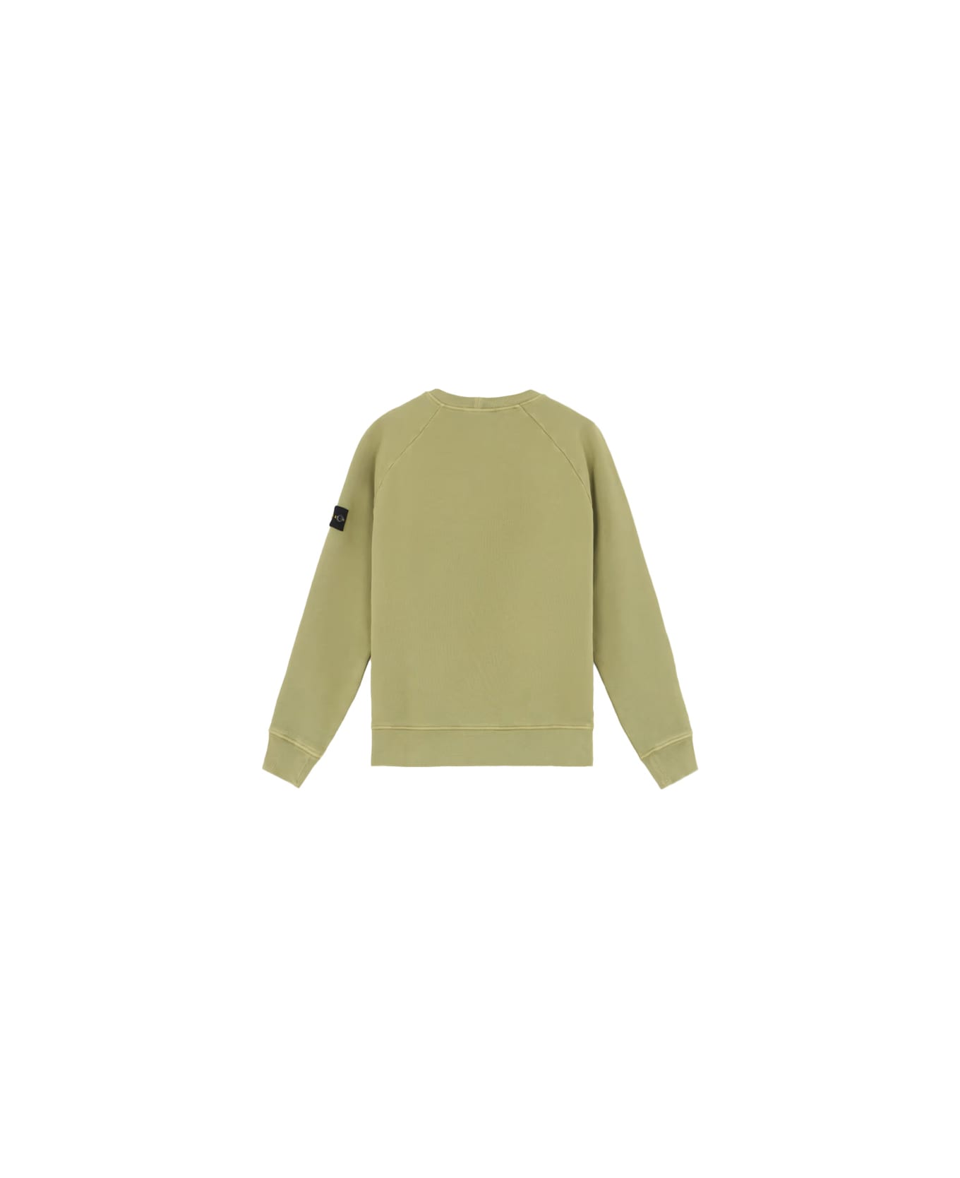 Stone Island Sage Green Diagonal Organic Cotton Sweatshirt With Old Effect - Green