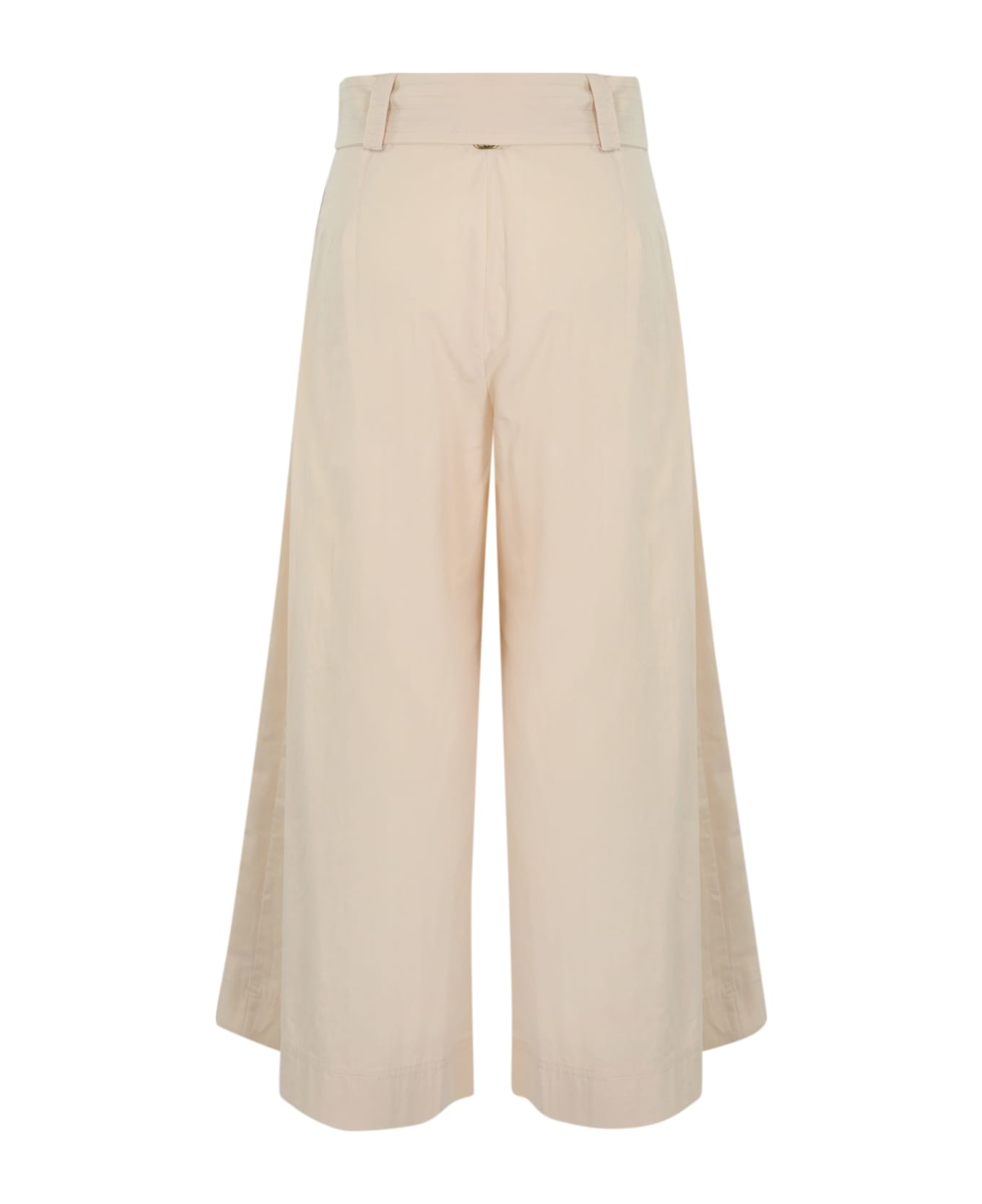 TwinSet Cropped Poplin Trousers - Parchment