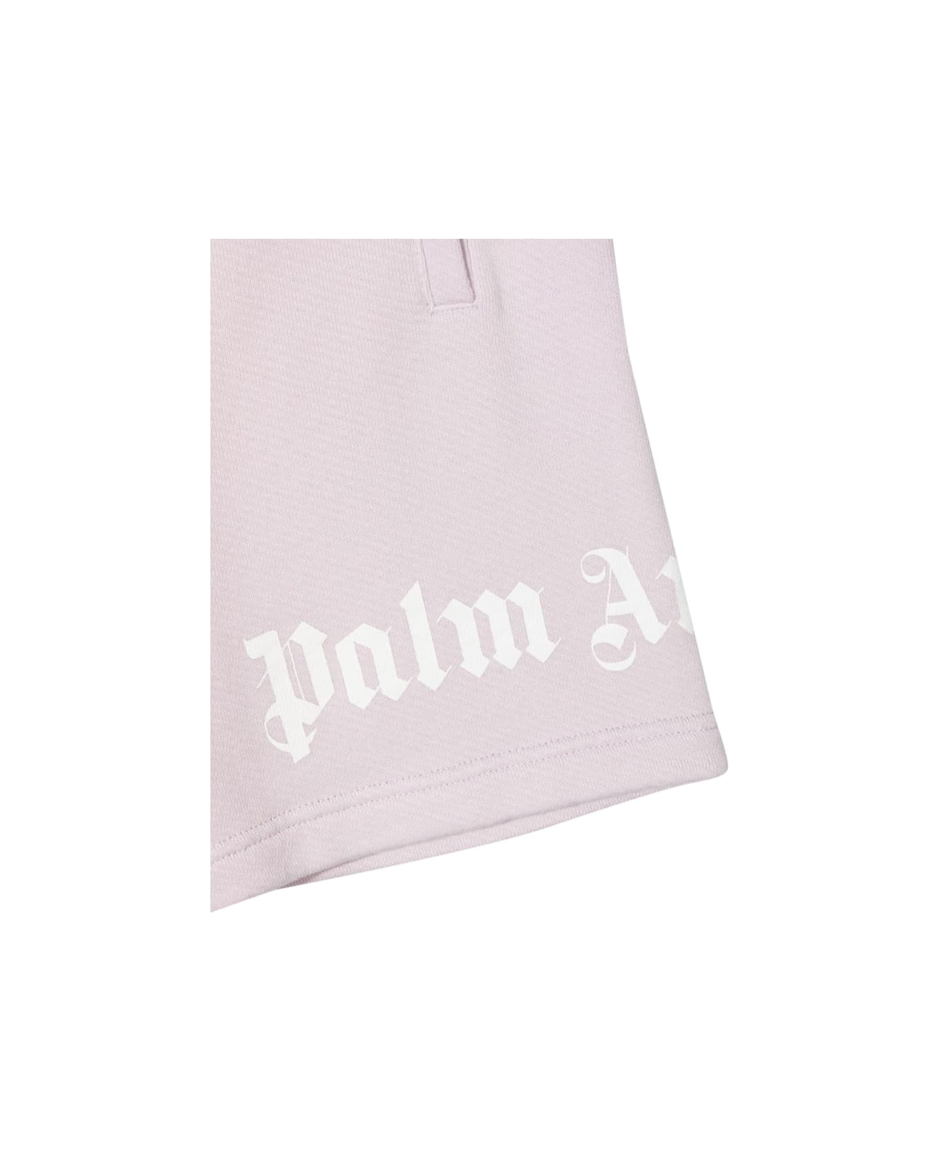 Palm Angels Fleece Girl Short Logo - LILAC