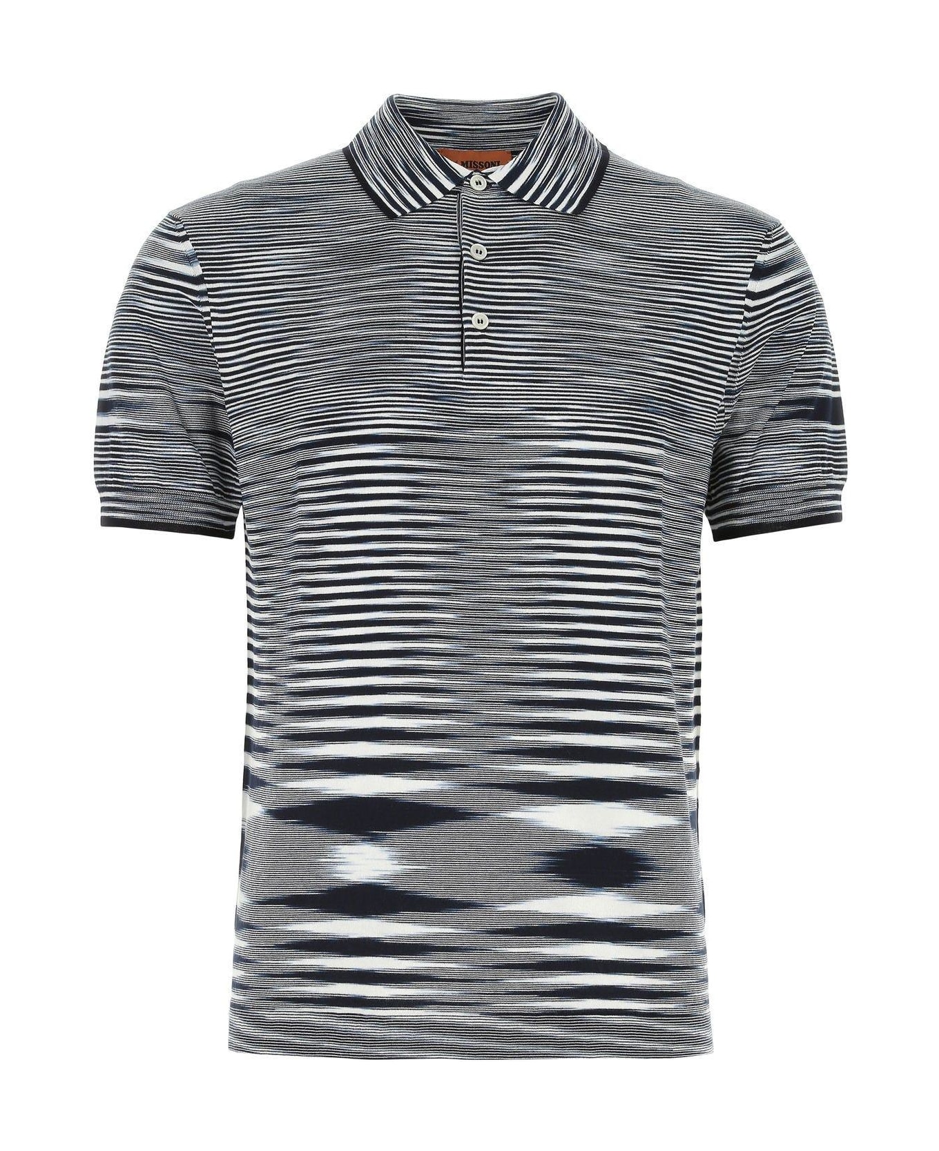 Missoni Embroidered Cotton Polo Shirt - Blue