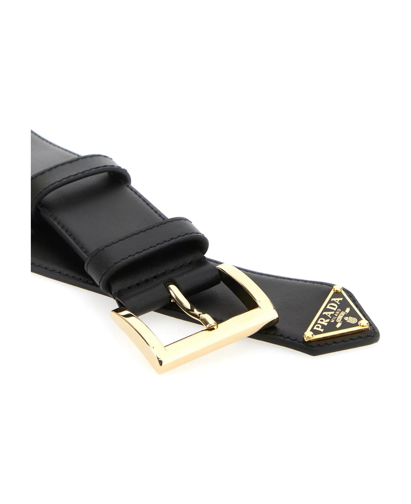 Prada Black Leather Belt ベルト