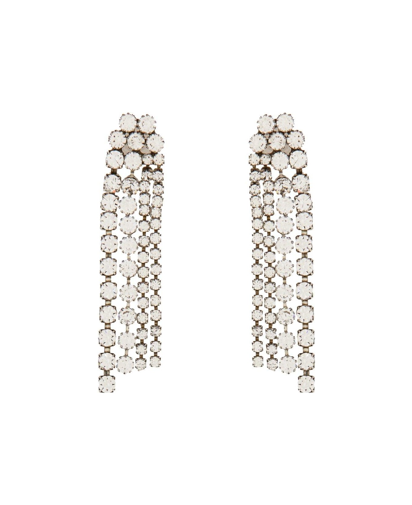 Isabel Marant Crystal-embellished Straps Dropped Earrings - SILVER