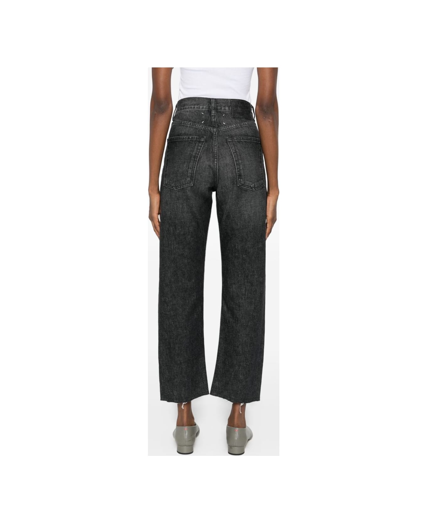 Maison Margiela Frayed Straight-leg Jeans - Grey
