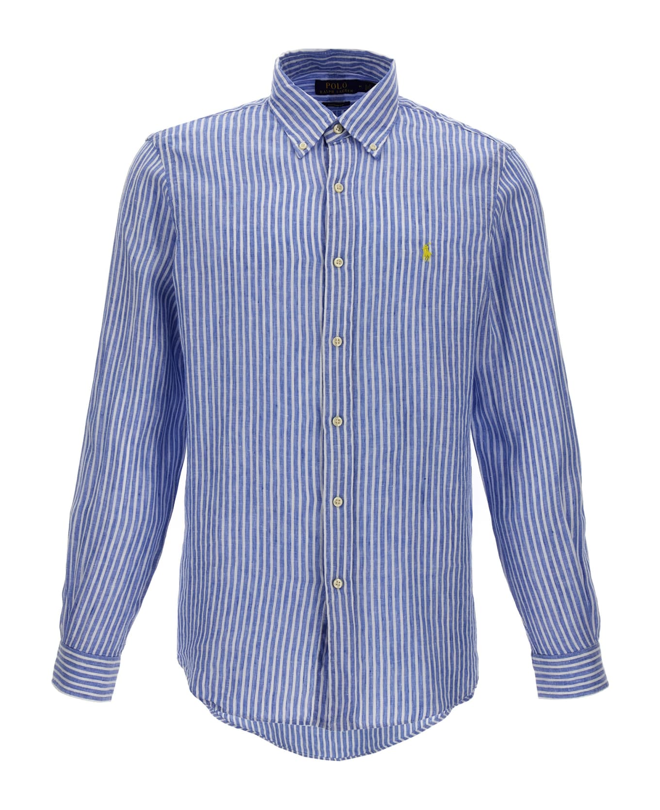 Polo Ralph Lauren Logo Embroidery Striped Shirt - Light Blue