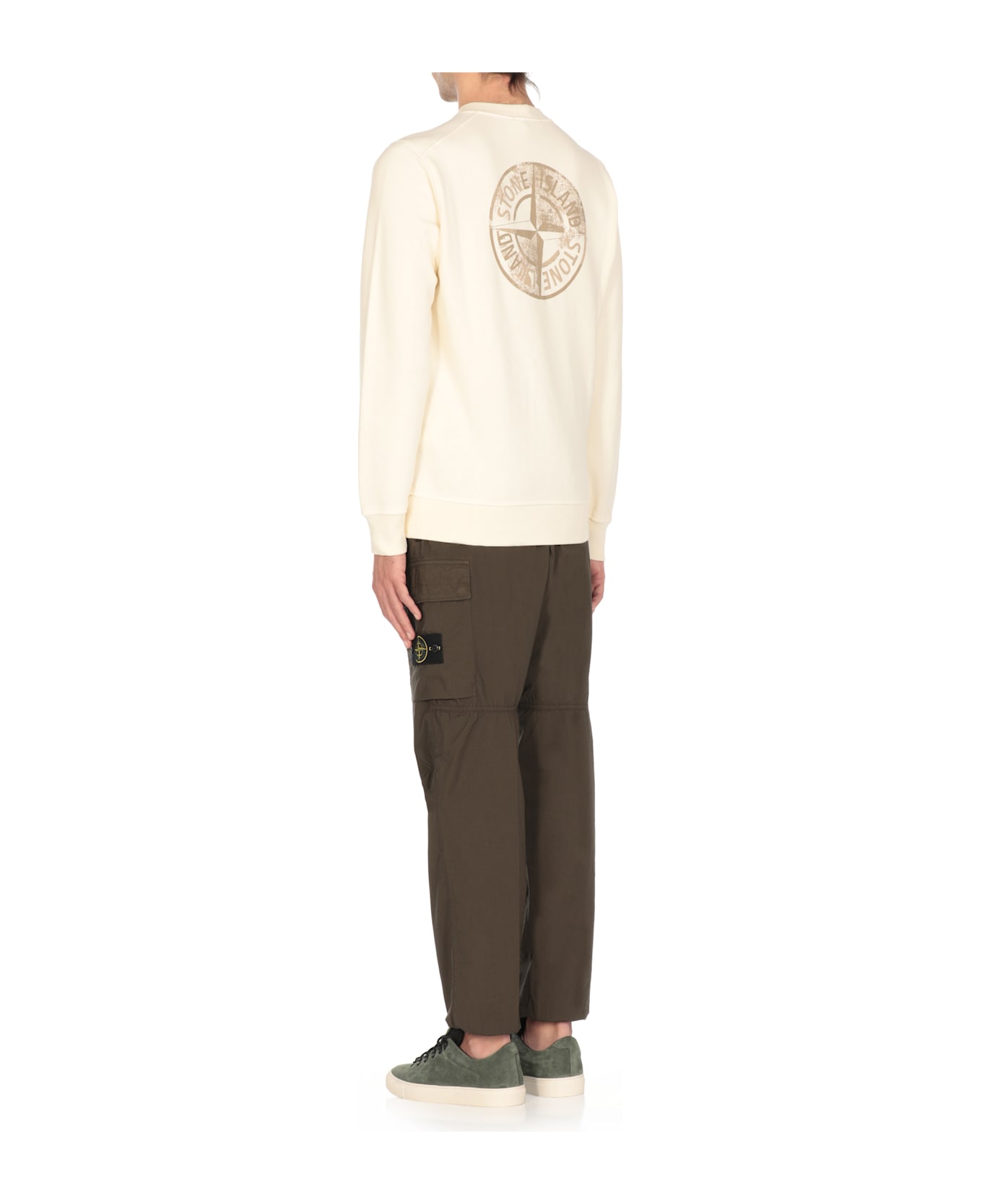 Stone Island Sweatshirt With Logo - Ivory