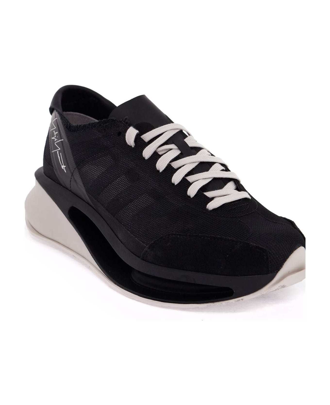 Y-3 S Gendo Run Sneakers In Black Suede And Fabric - Black Black Chapea