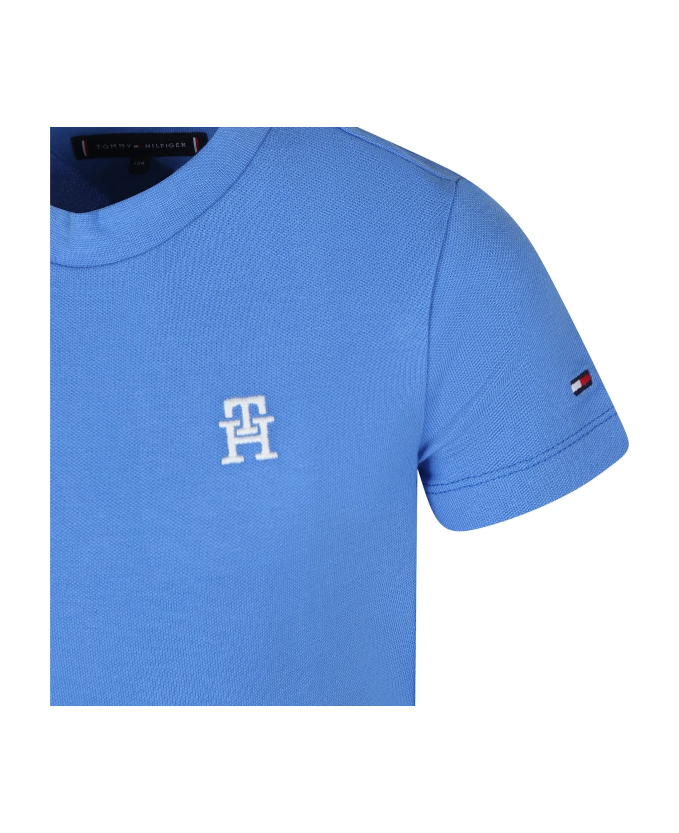 Tommy Hilfiger Light Blue T-shirt For Boy With Logo - Light Blue