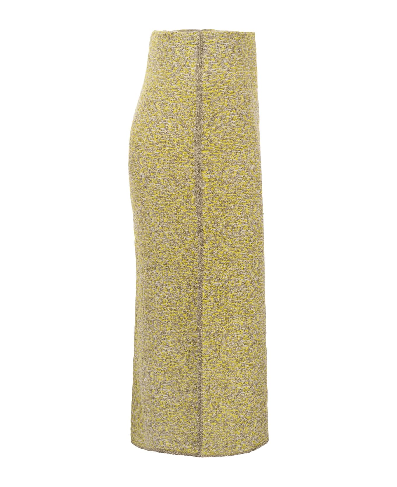 Fabiana Filippi Tweed Stitch Pencil Skirt - Bianco/sole/oro