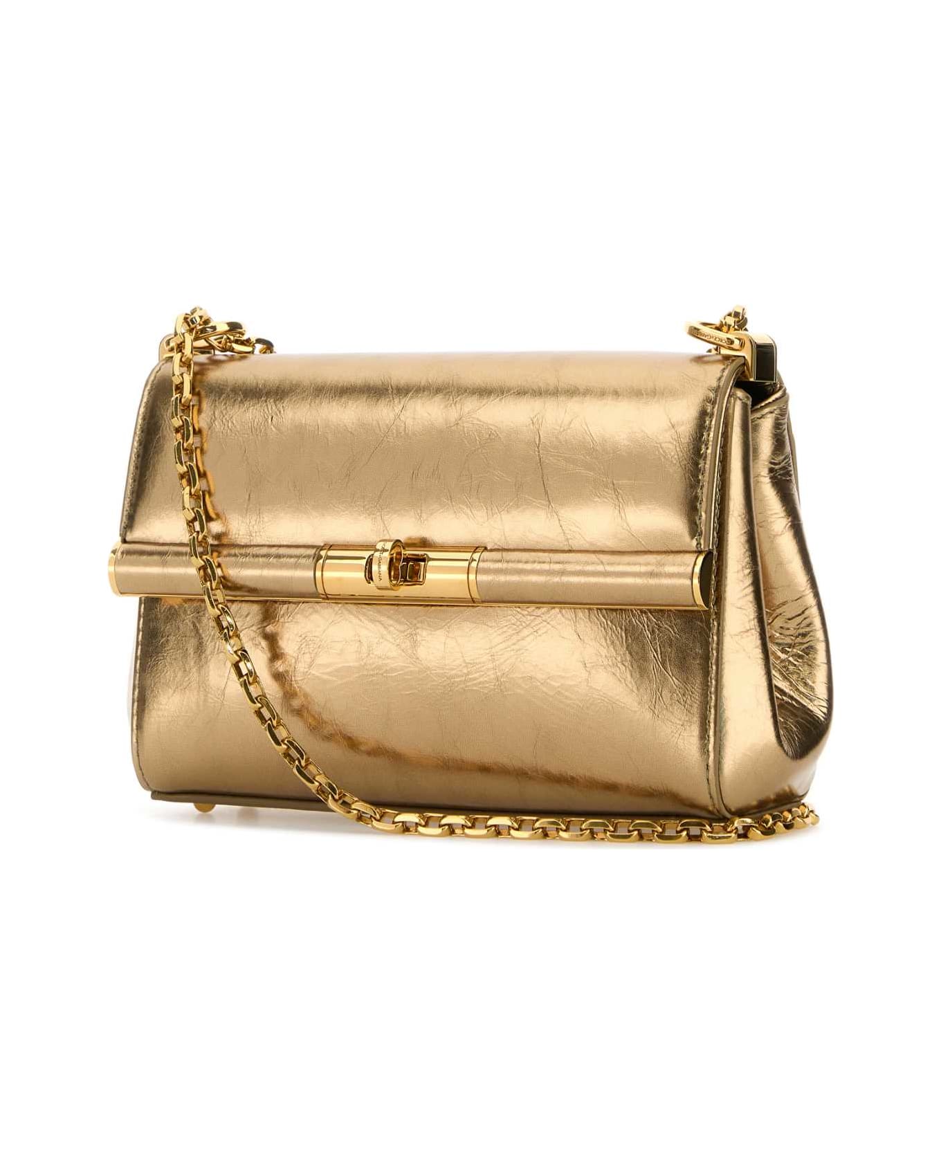 Dolce 
Gabbana Gold Leather Mini Marlene Shoulder Bag - ORO