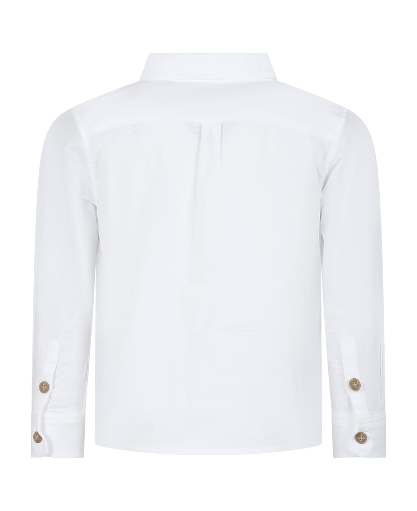 Petit Bateau White Shirt For Boy - White シャツ