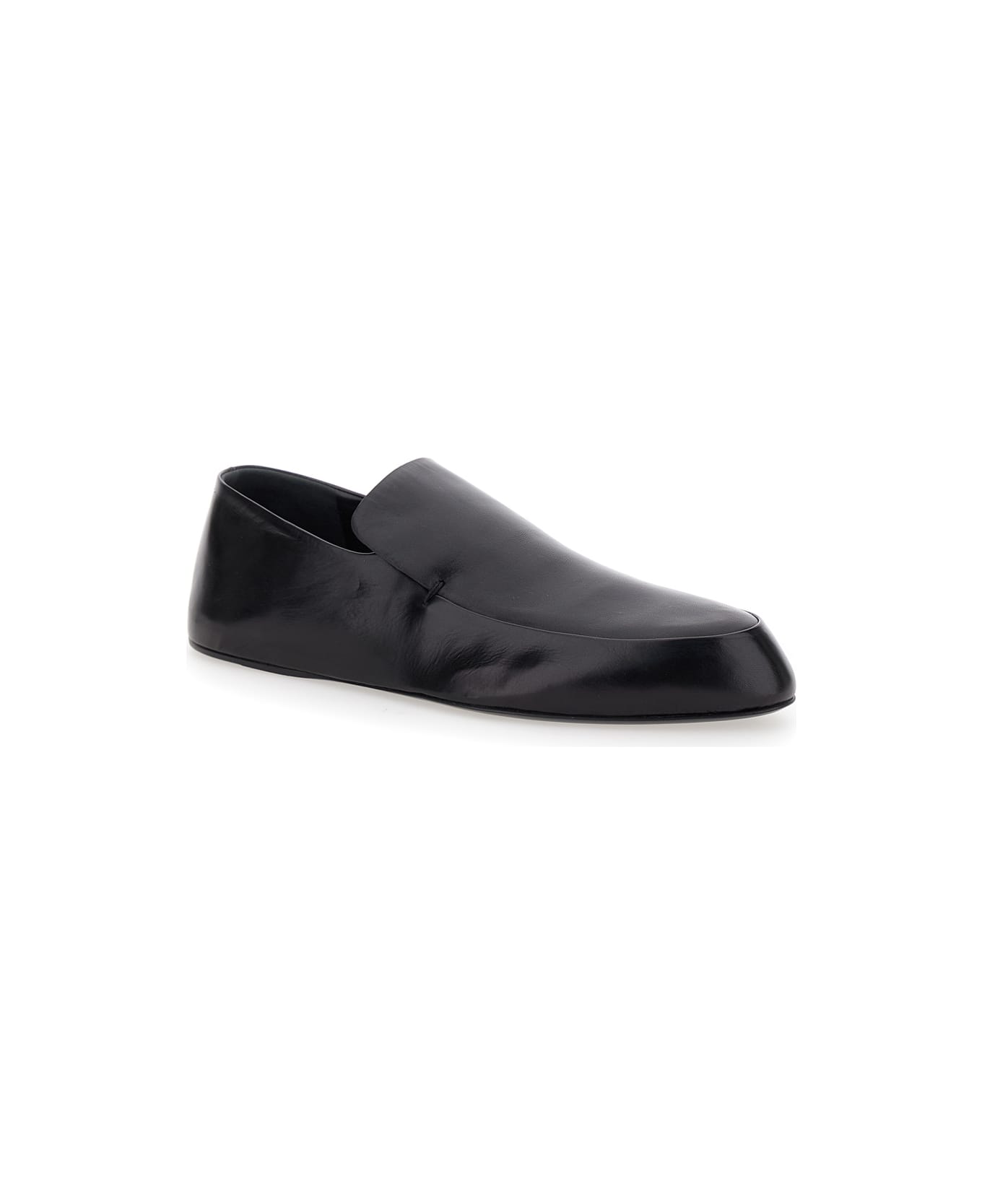 Jil Sander Black Leather Tripon Loafers - BLACK