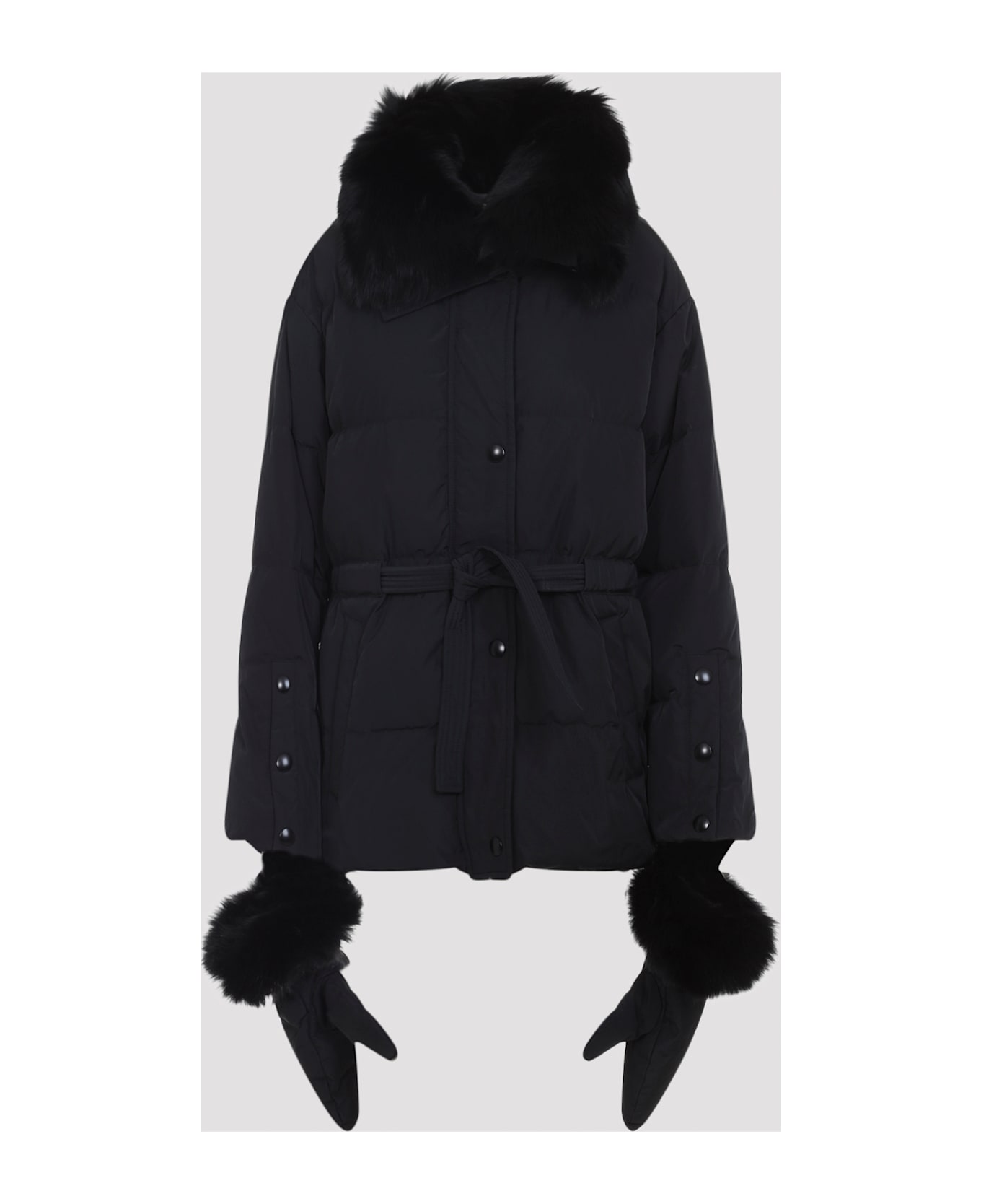 Yves Salomon Polyester Down Jacket - Noir