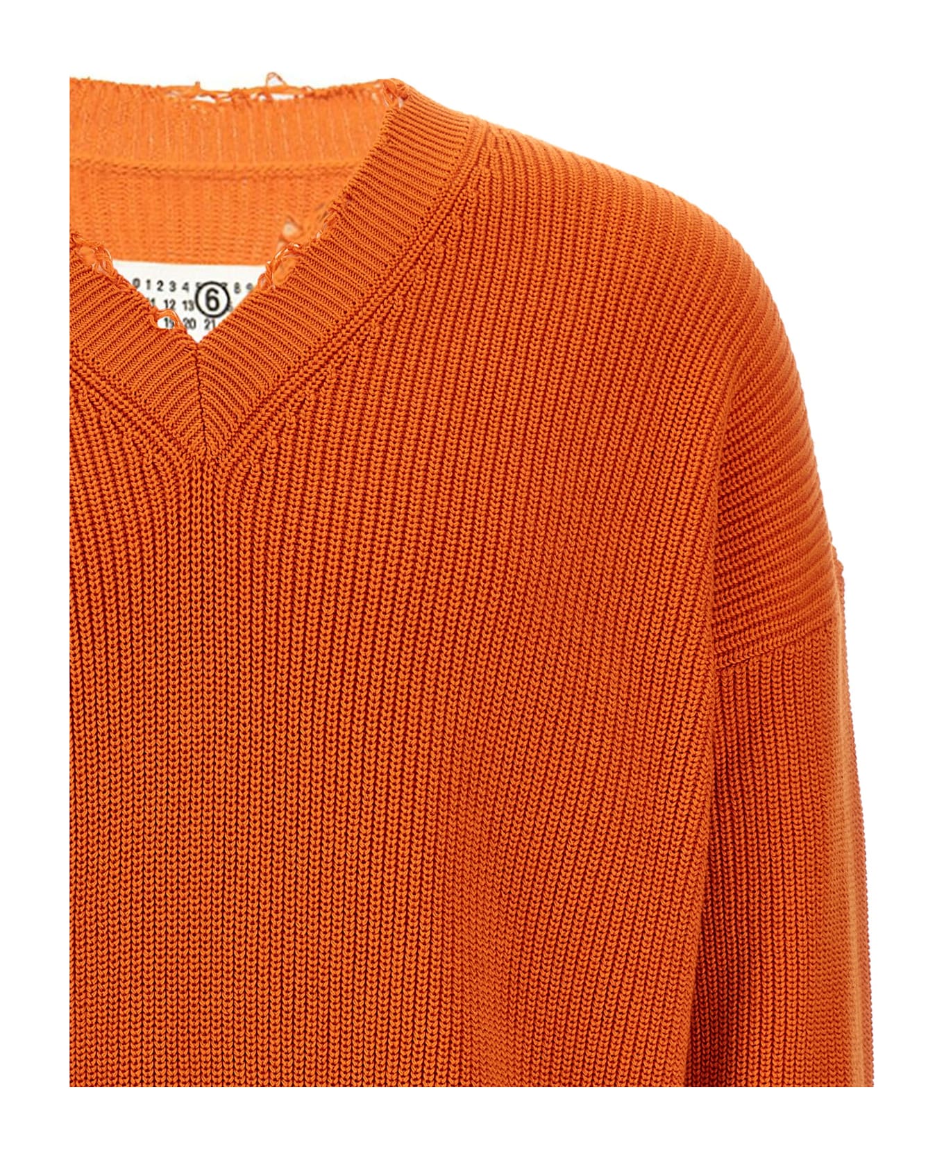 MM6 Maison Margiela Destroyed Sweater - orange