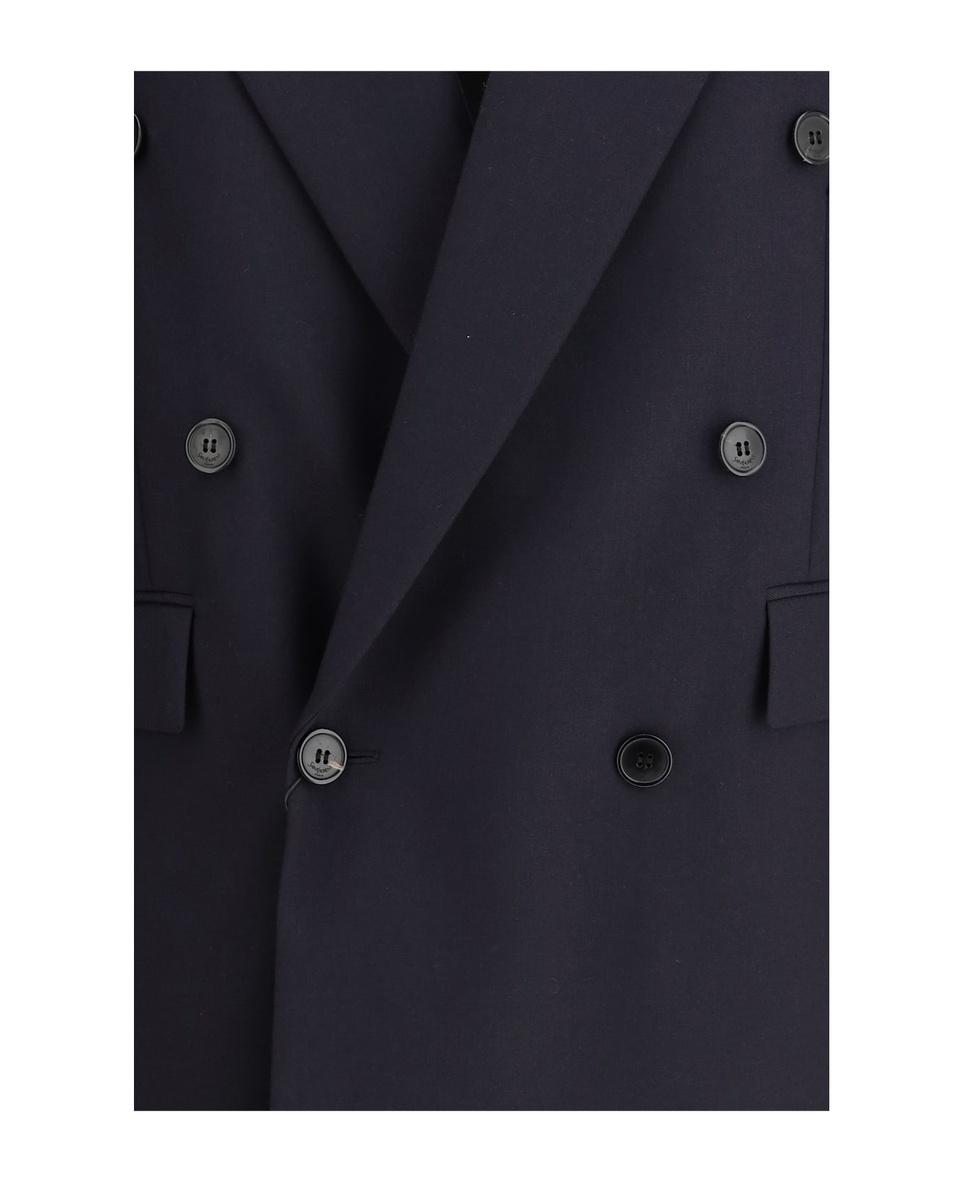 Saint Laurent Long Wool-gabardine Blazer