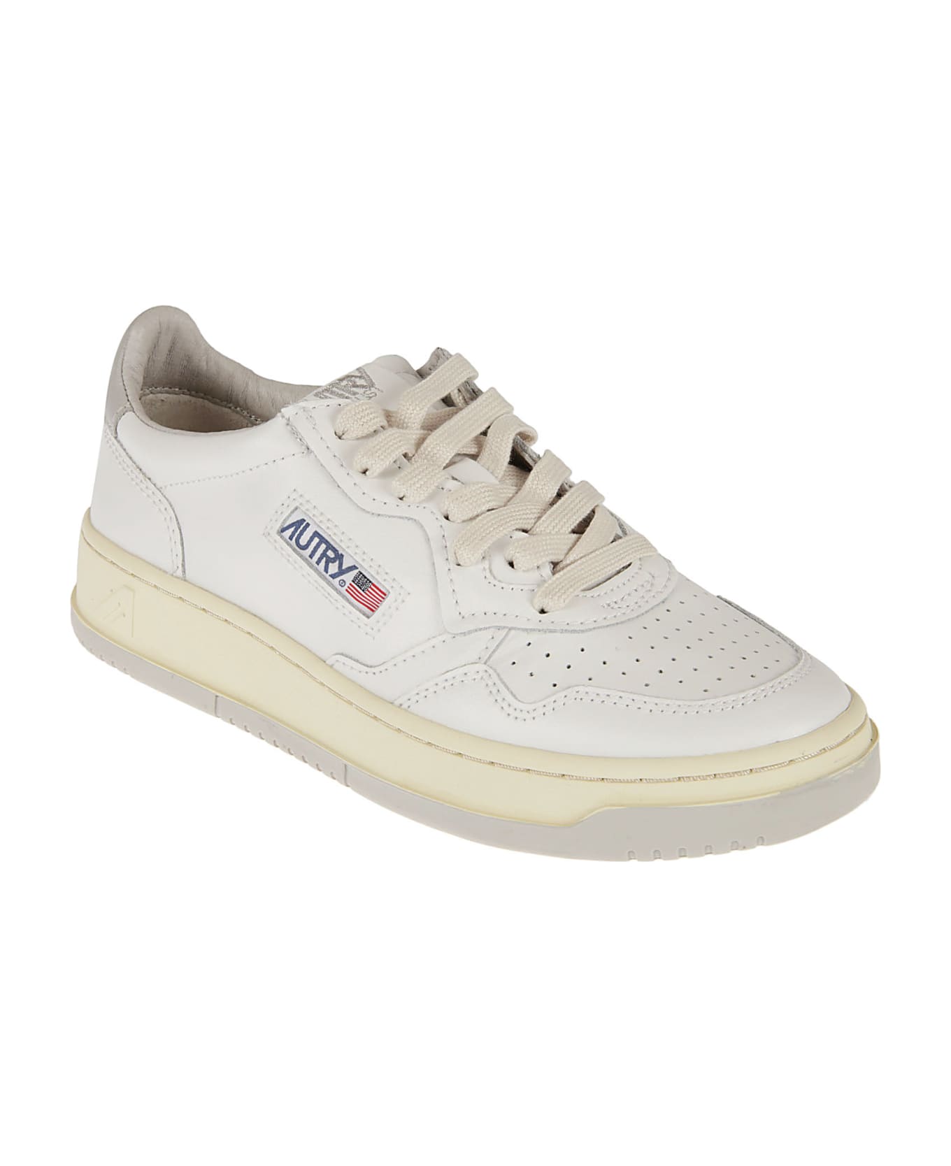 Autry Logo Patched Low Sneakers - White/Vap