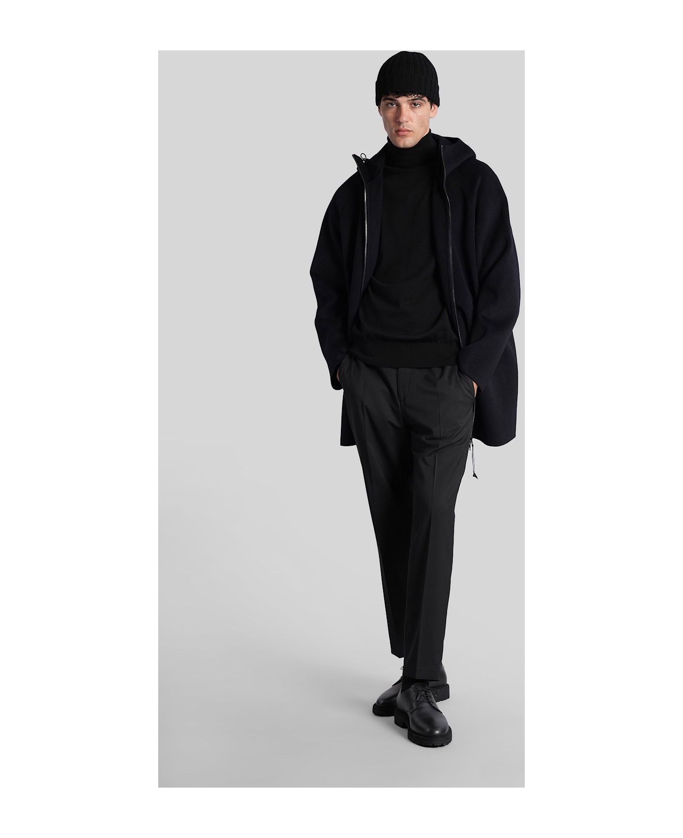 Aspesi Super Doppel In Blue Wool - NAVY