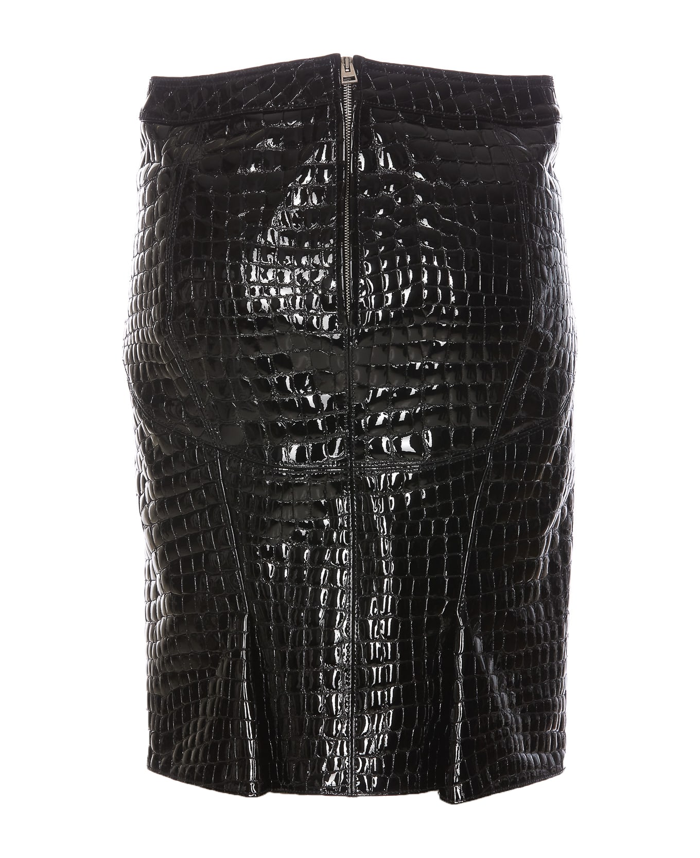 Tom Ford Glossy Croco Skirt - Black