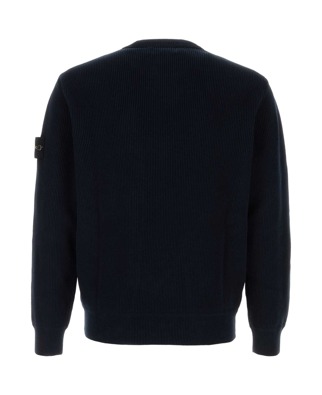 Stone Island Midnight Blue Cotton Sweater - NAVY ニットウェア