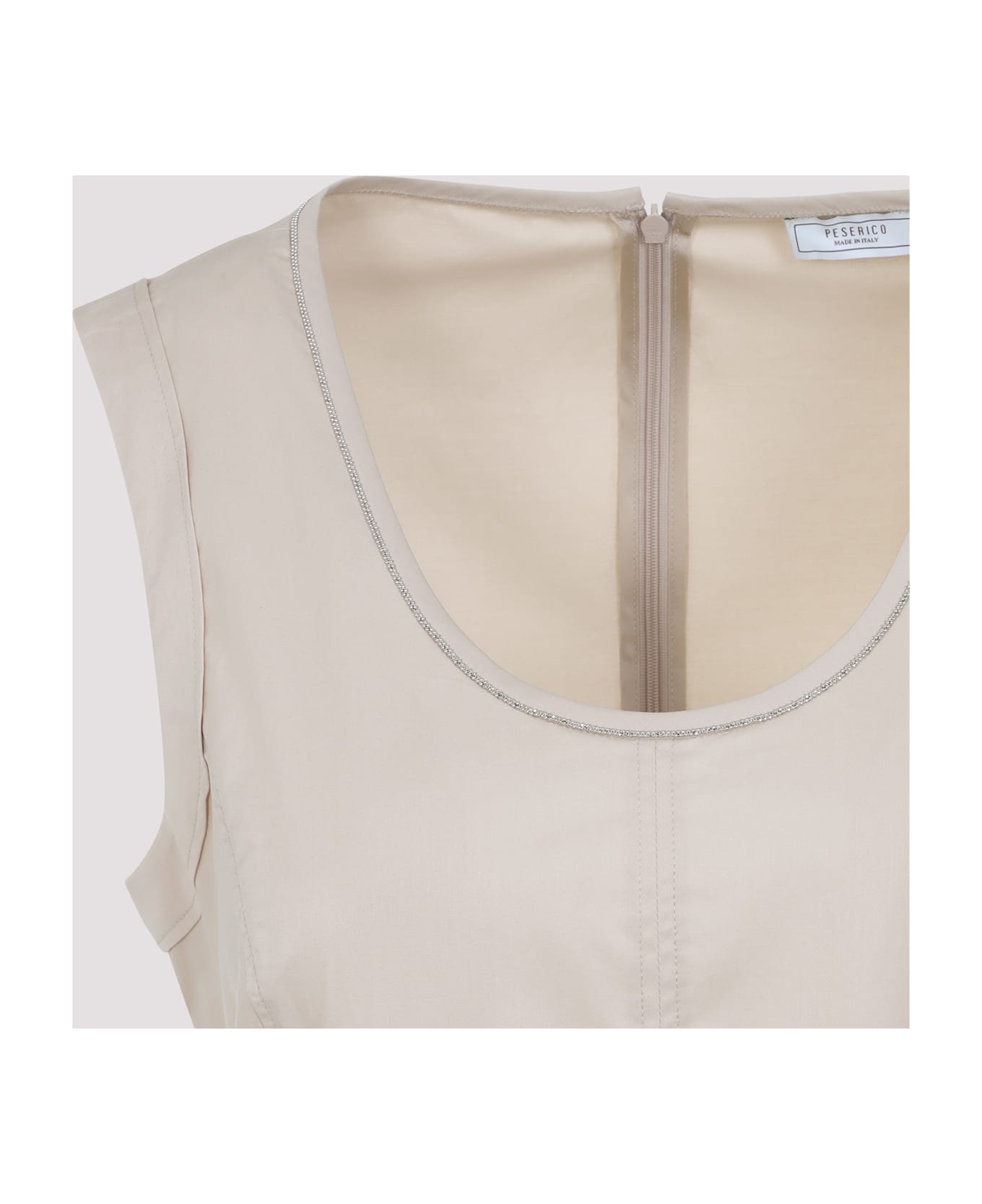 Peserico Cotton Long Dress - Beige Ambrato