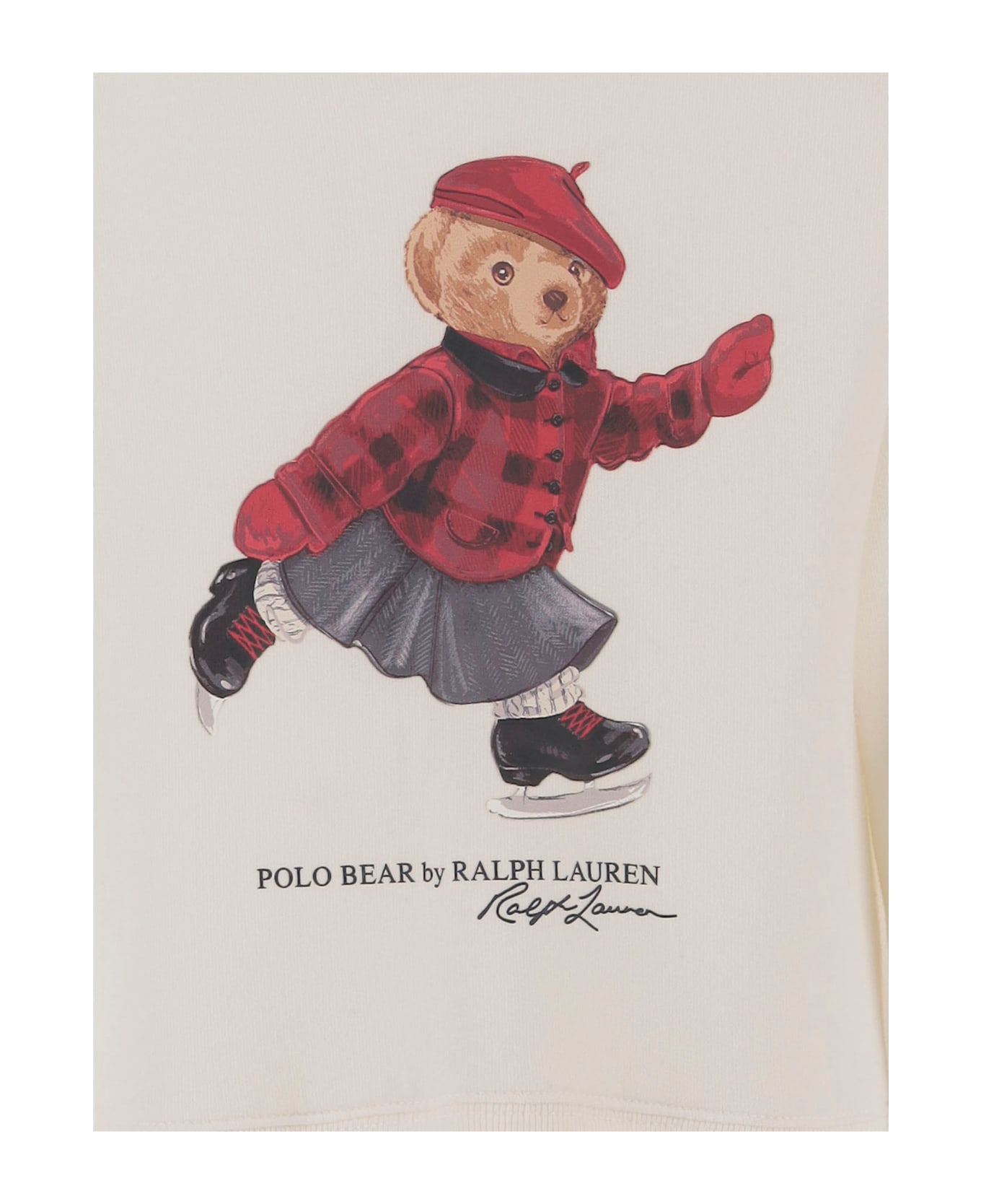 Polo Ralph Lauren Cotton Blend Dress With Polo Bear Print - White
