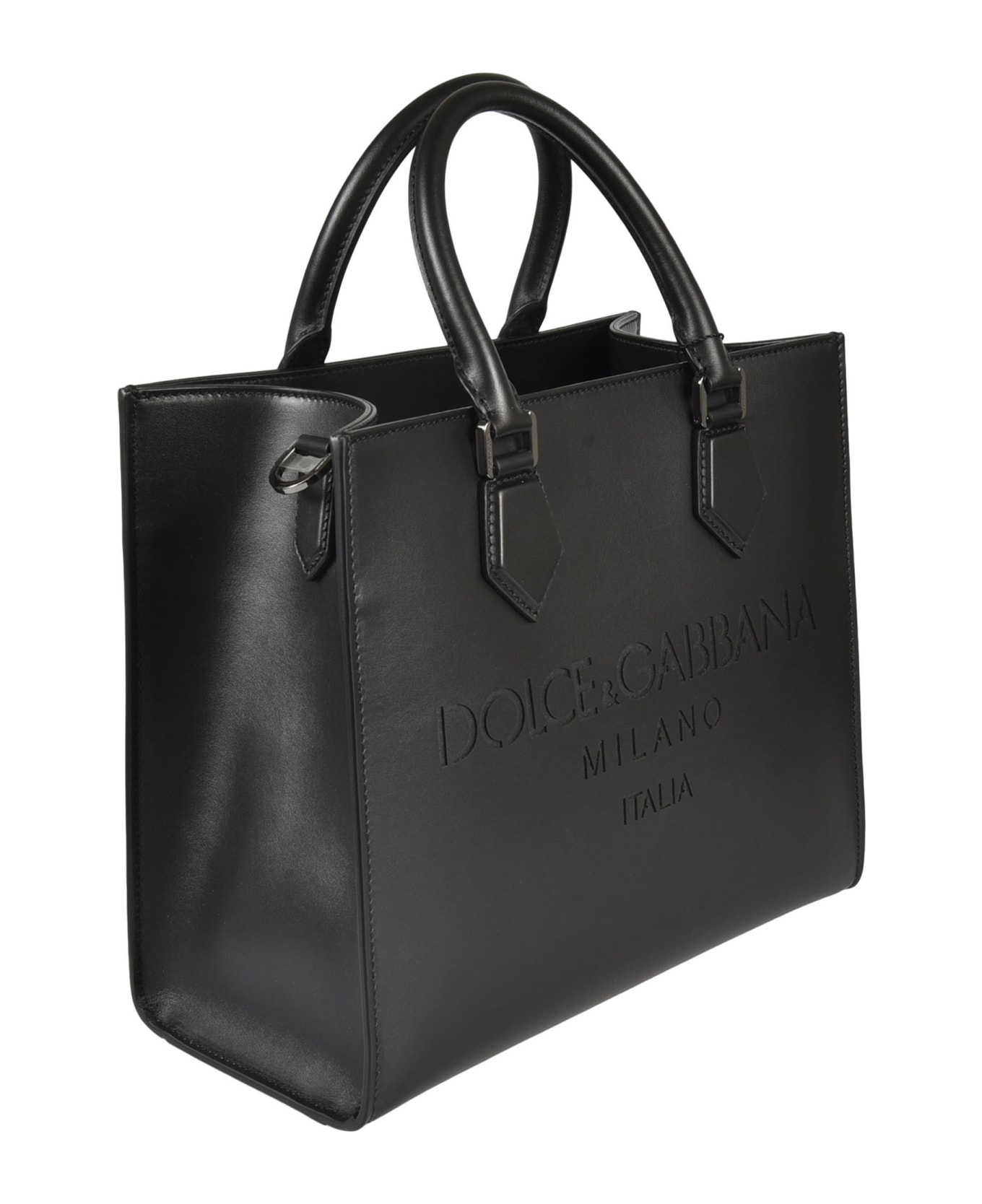Dolce & Gabbana Engraved Logo Tote - Black