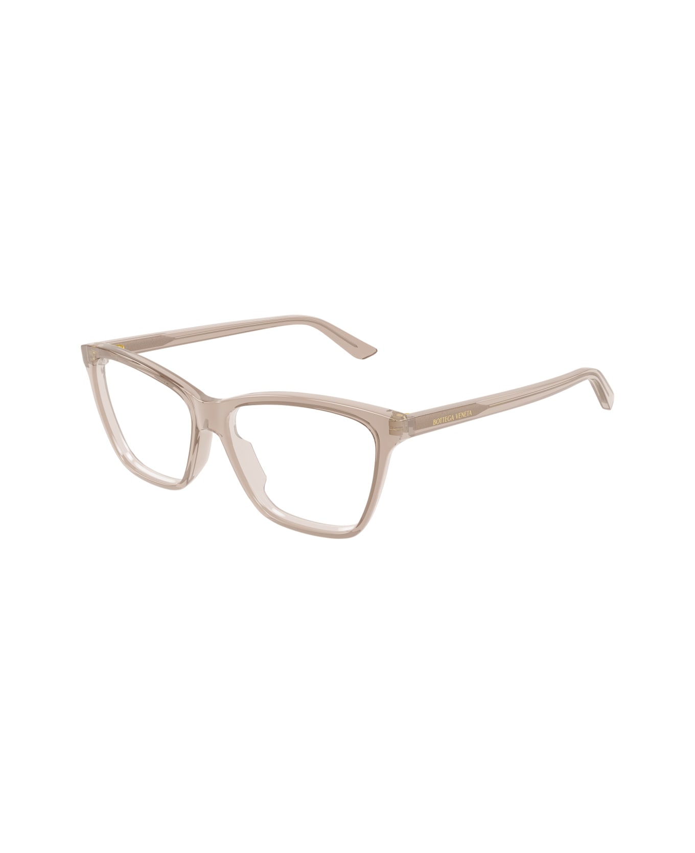 Bottega Veneta Eyewear Bottega Veneta Bv1421o Linea Logo 004 Brown Transparent Glasses - Beige