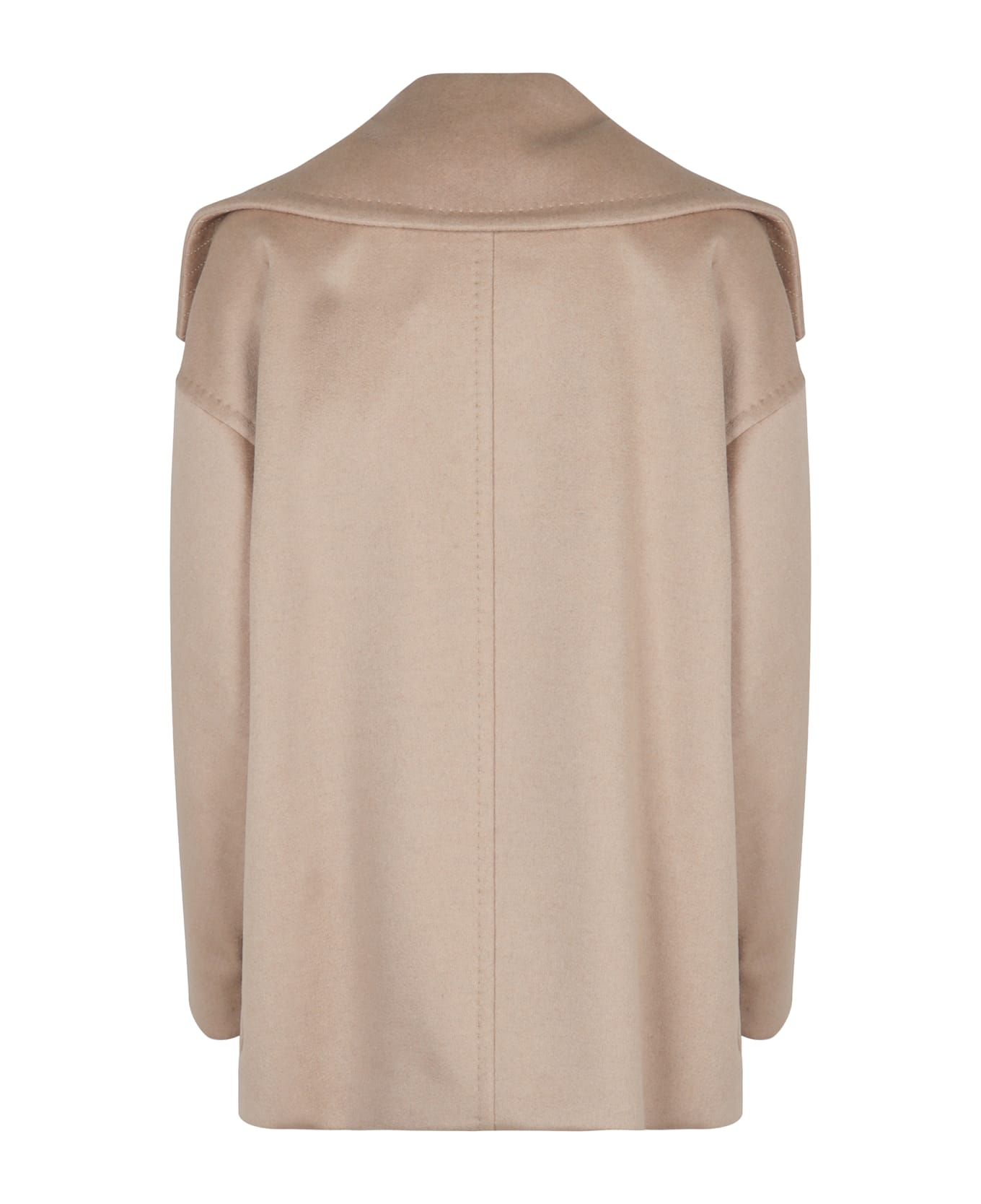 Max Mara Double-breasted Coat In Cashmere - Sand