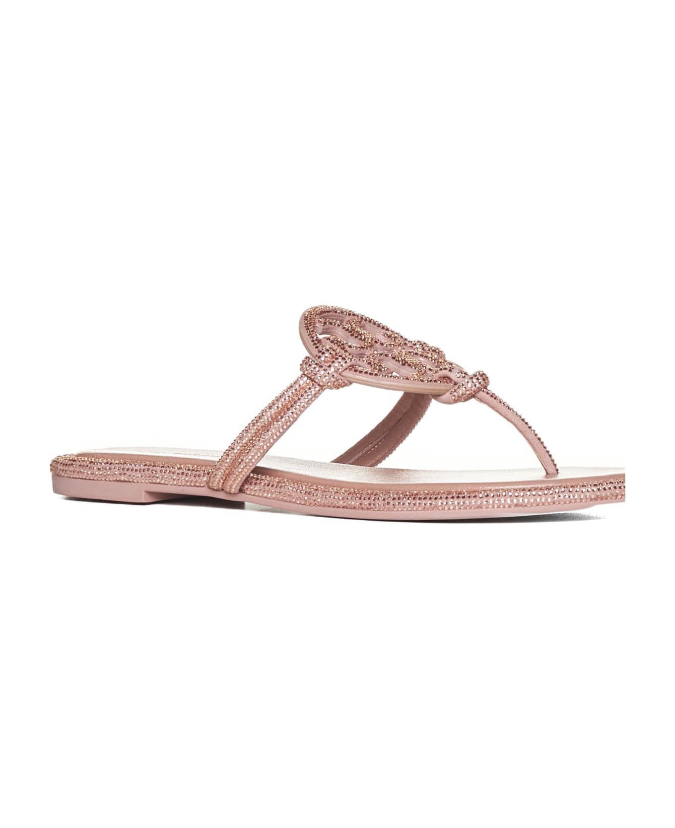 Tory Burch Miller Knotted Pave Embellished Sandals - Pink