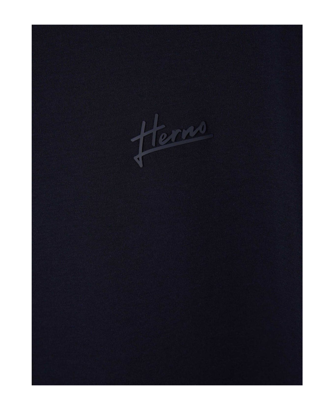 Herno Logo Detailed Short Sleeved Polo Shirt - Blu シャツ
