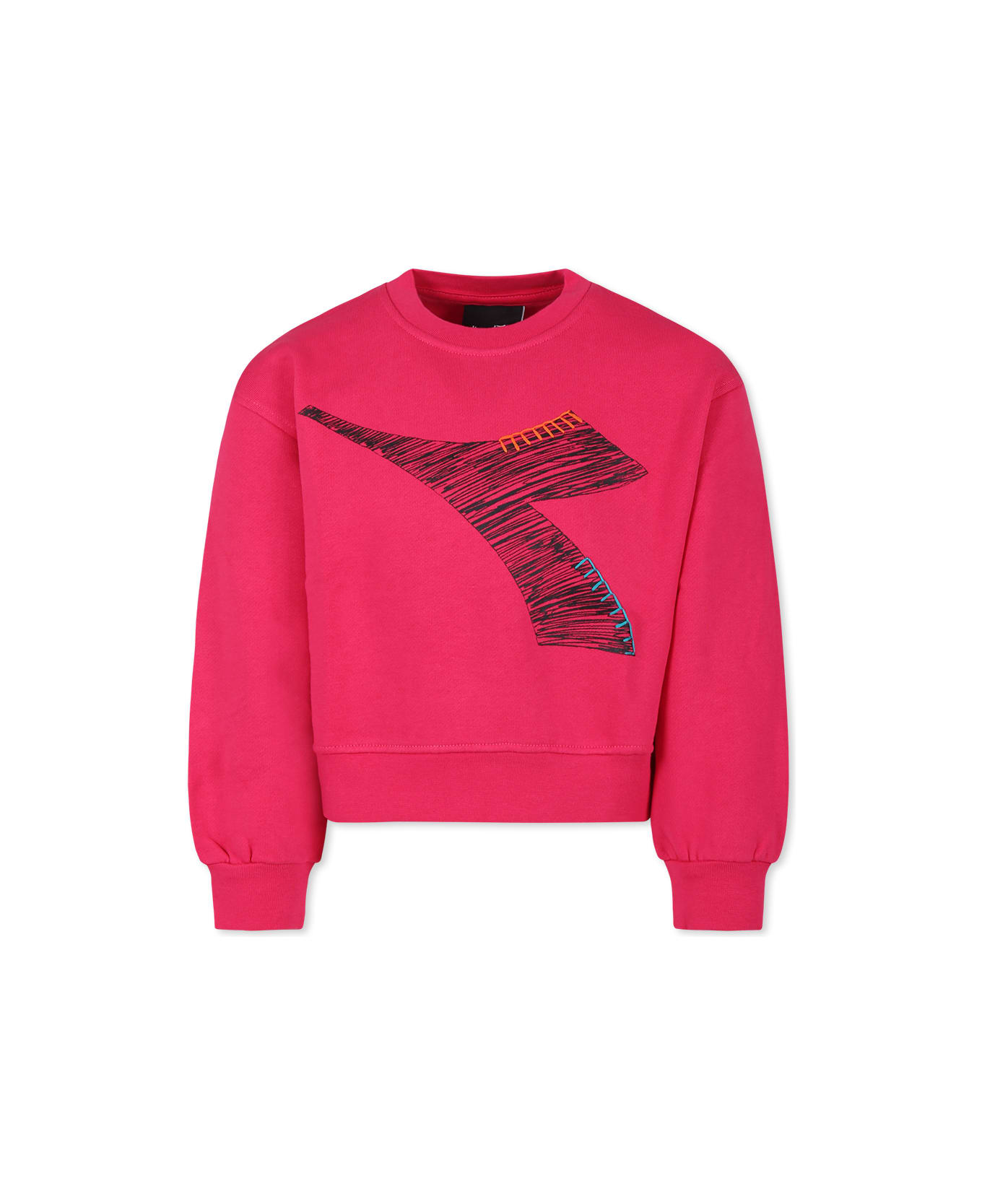 Diadora Fuchsia Sweatshirt For Girl With Logo - Fuchsia