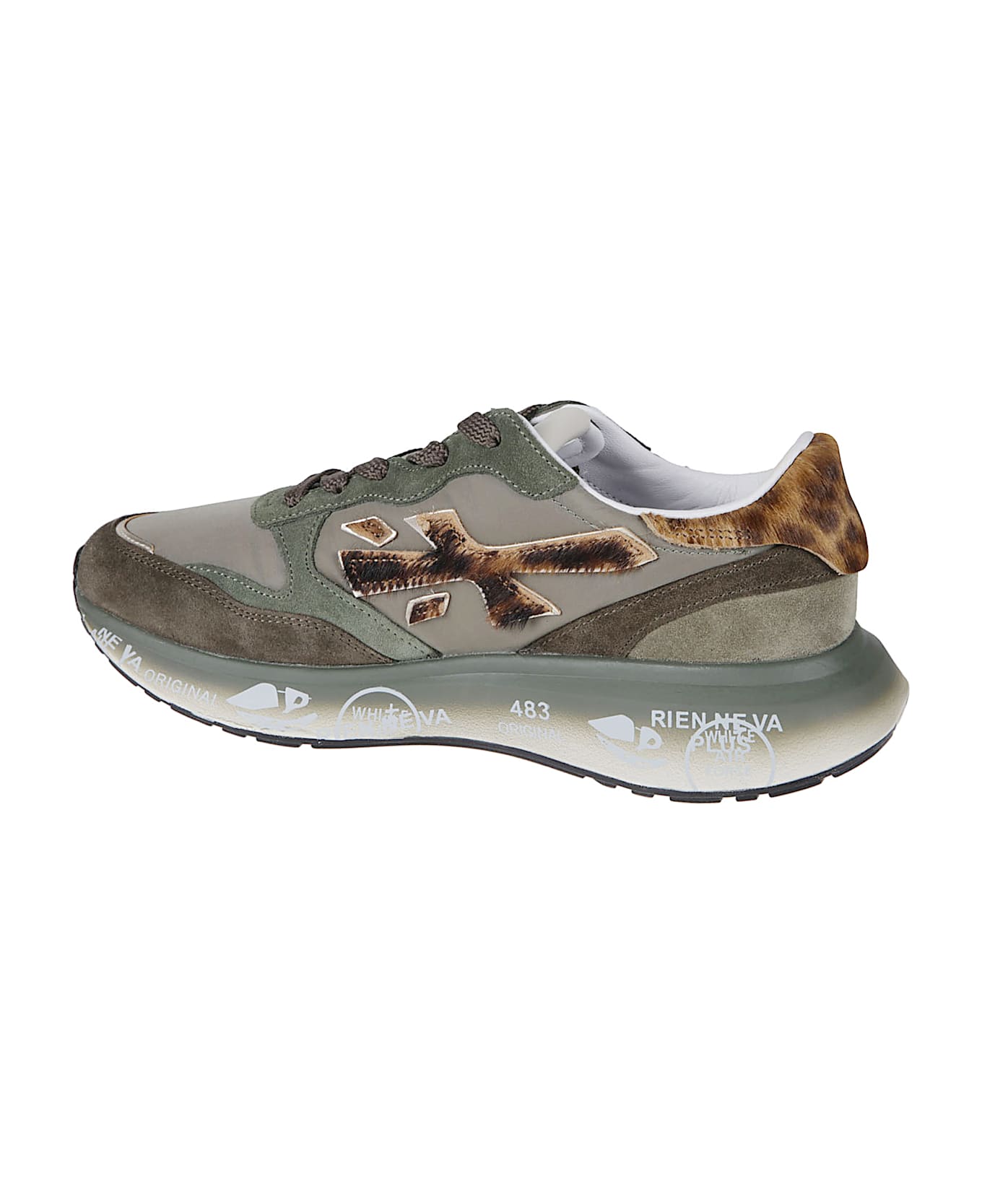 Premiata Lauryn Sneakers - Military Green/leopard