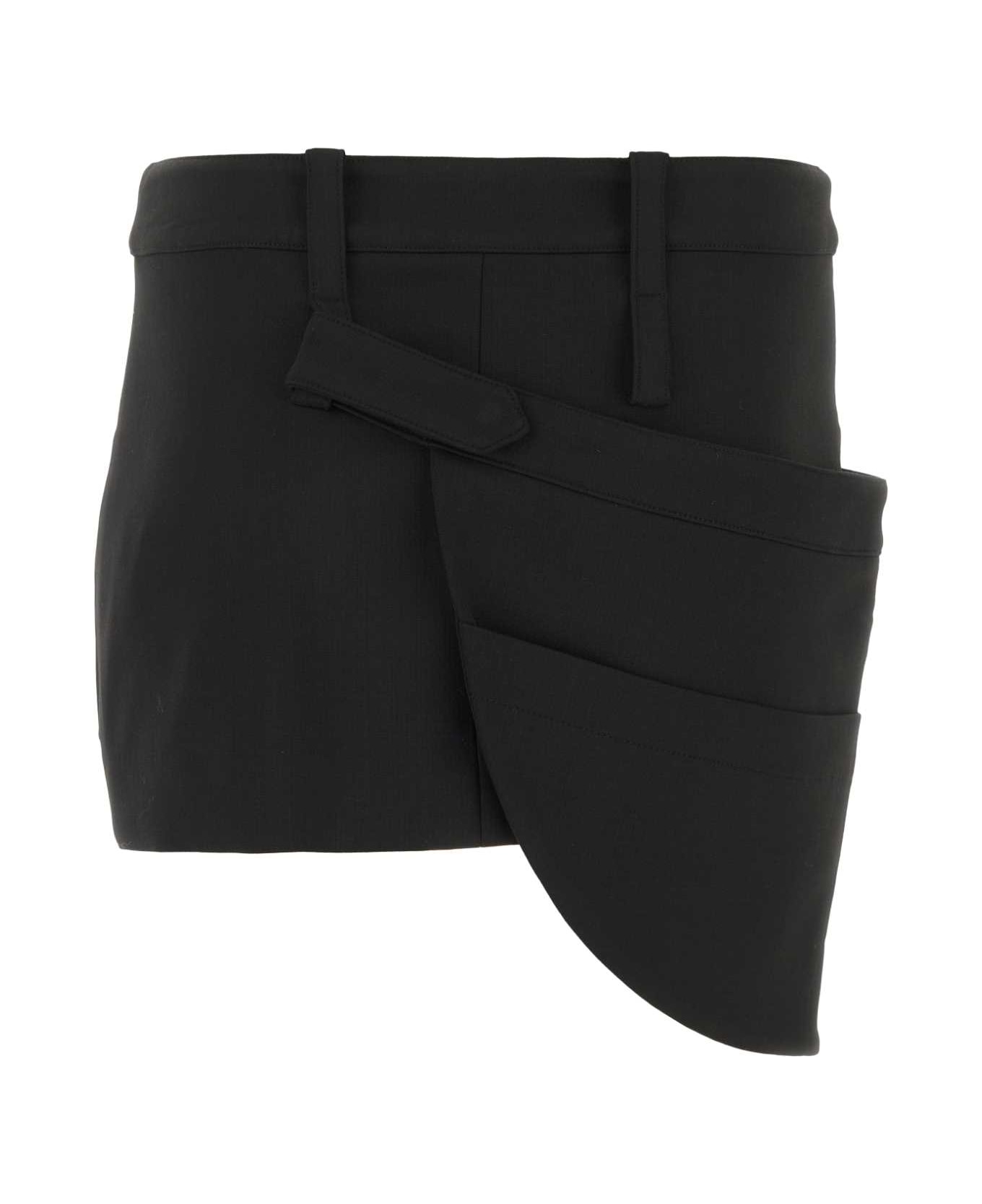 Coperni Black Stretch Polyester Blend Miniskirt - BLACK