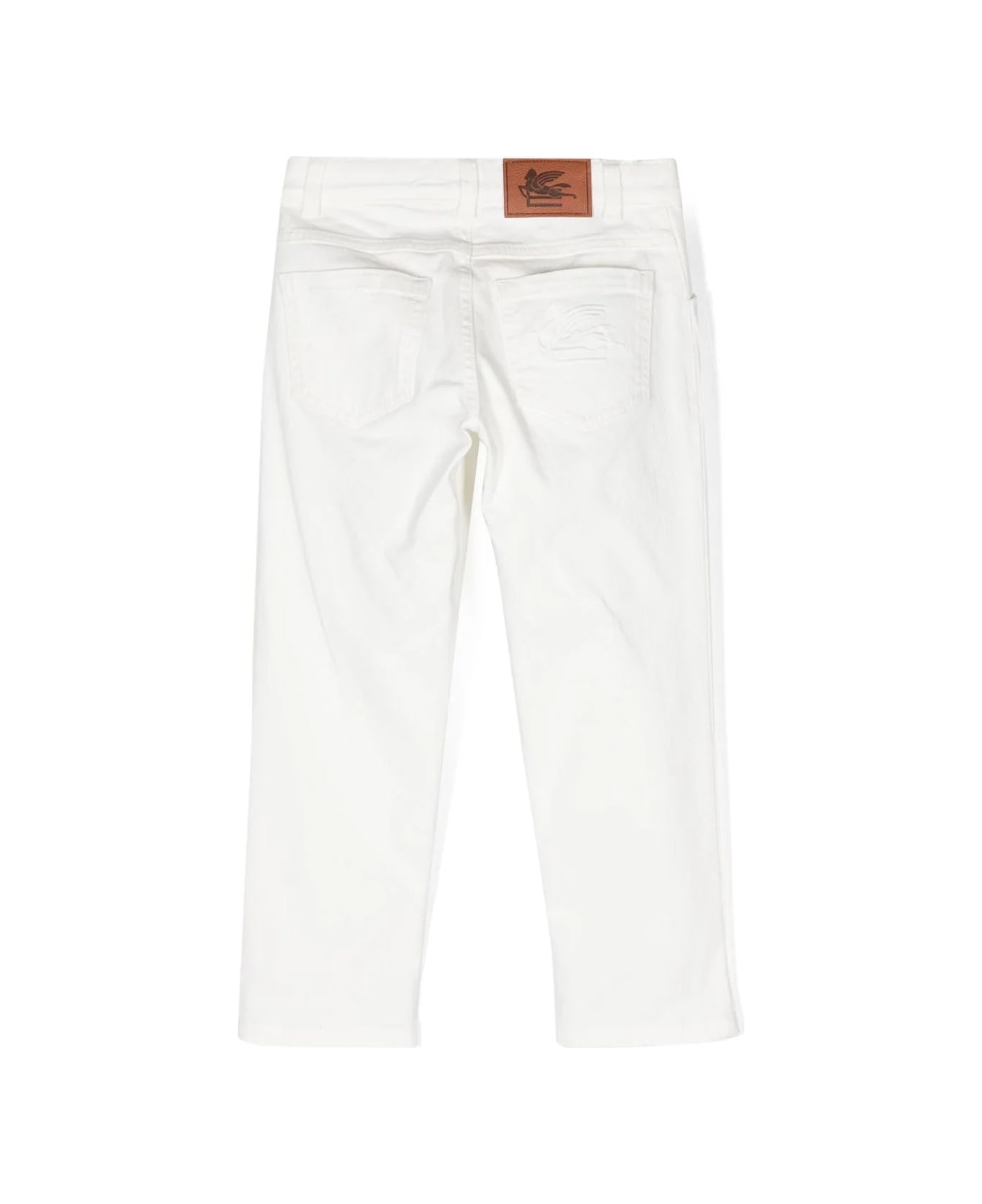 Etro White Slim Fit Jeans With Logo - White ボトムス