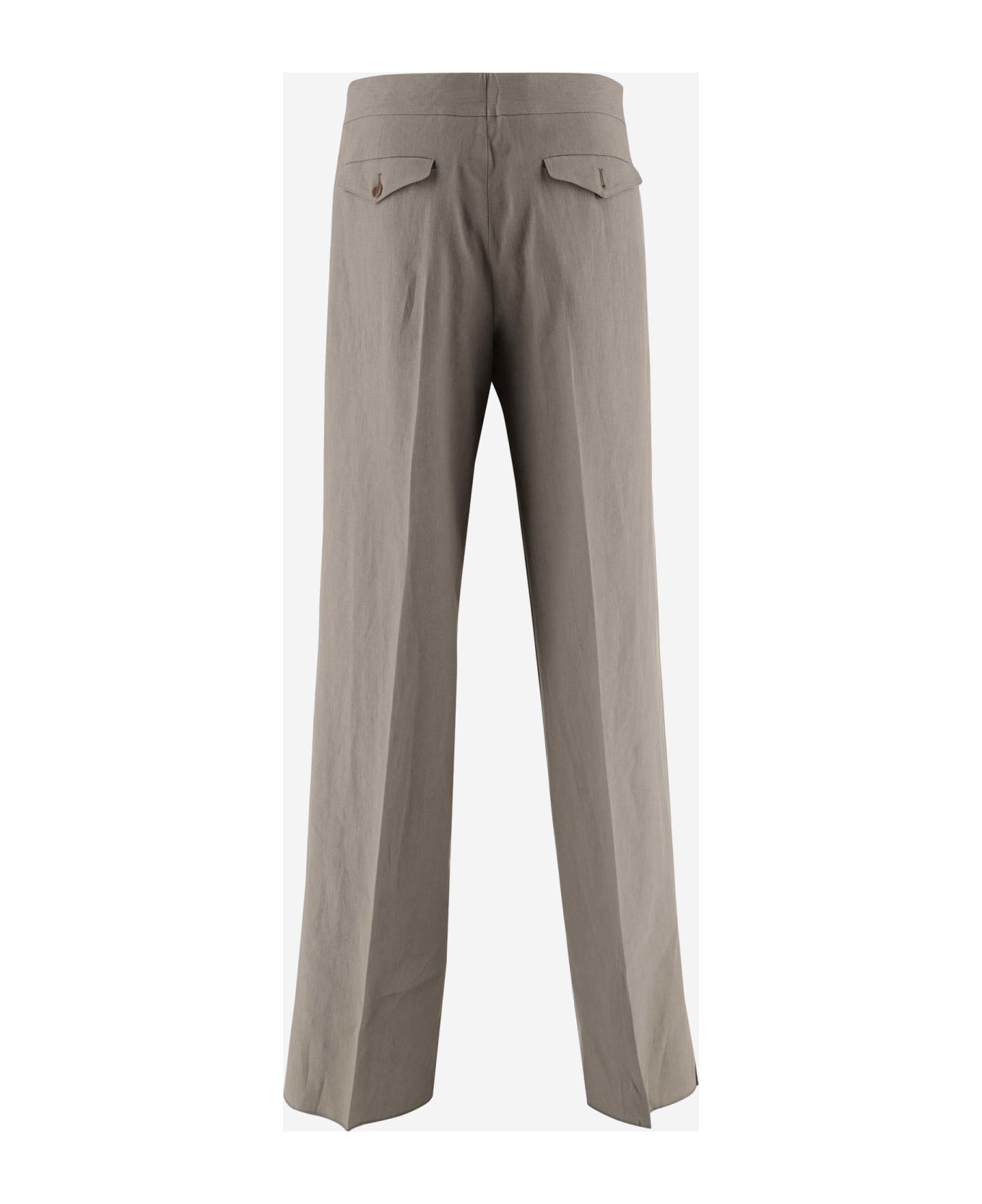 Giorgio Armani Linen Tailored Pants - Beige
