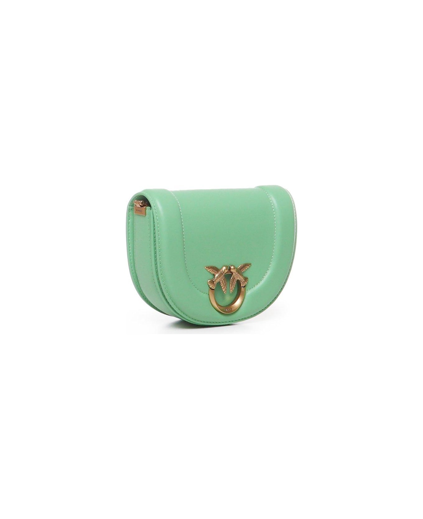 Pinko Mini Love Round Click Crossbody Bag - Verde menta-antique gold