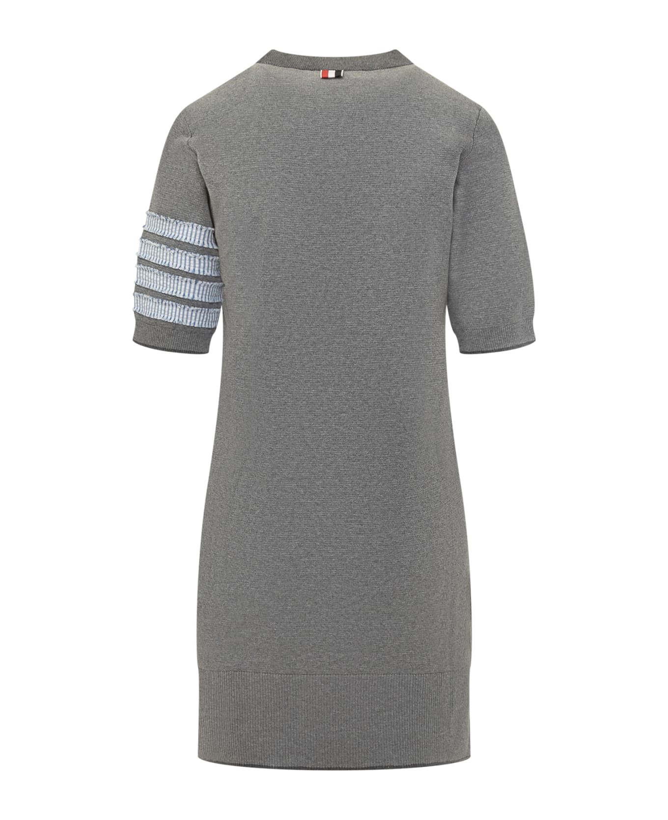 Thom Browne Cotton Dress With 4bar Logo - LT GREY ワンピース＆ドレス