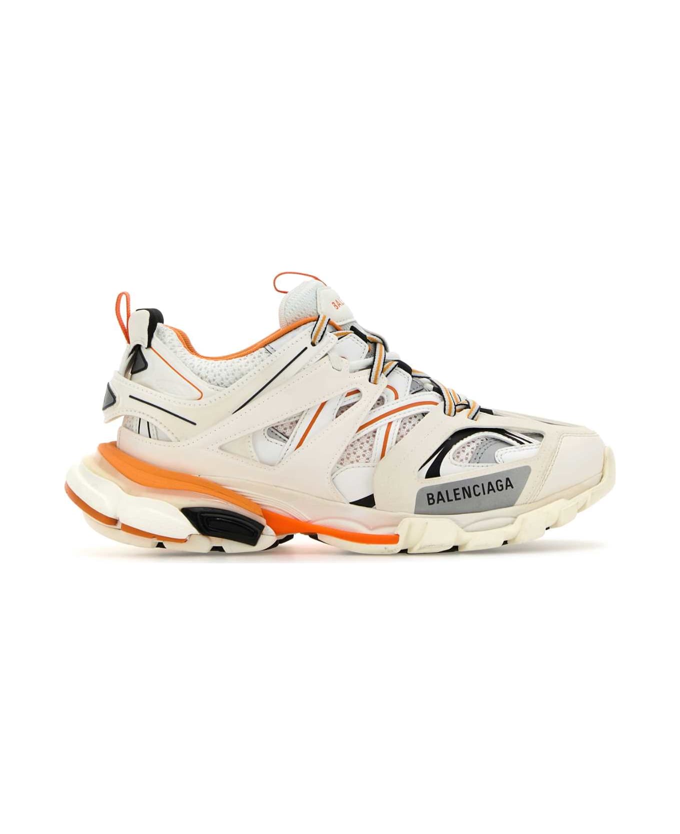 Balenciaga Multicolor Mesh And Rubber Track Sneakers - WHITEORANGE