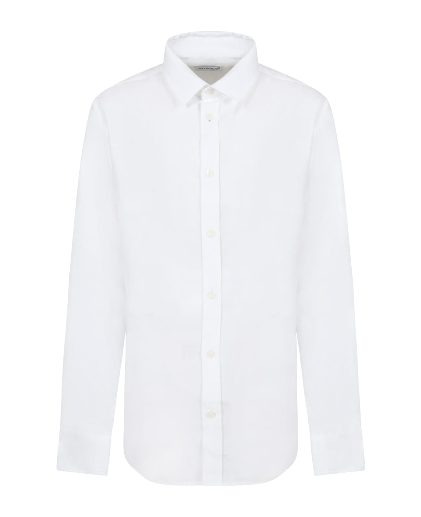Dolce & Gabbana White Shirt For Boy With Iconic Monogram - White