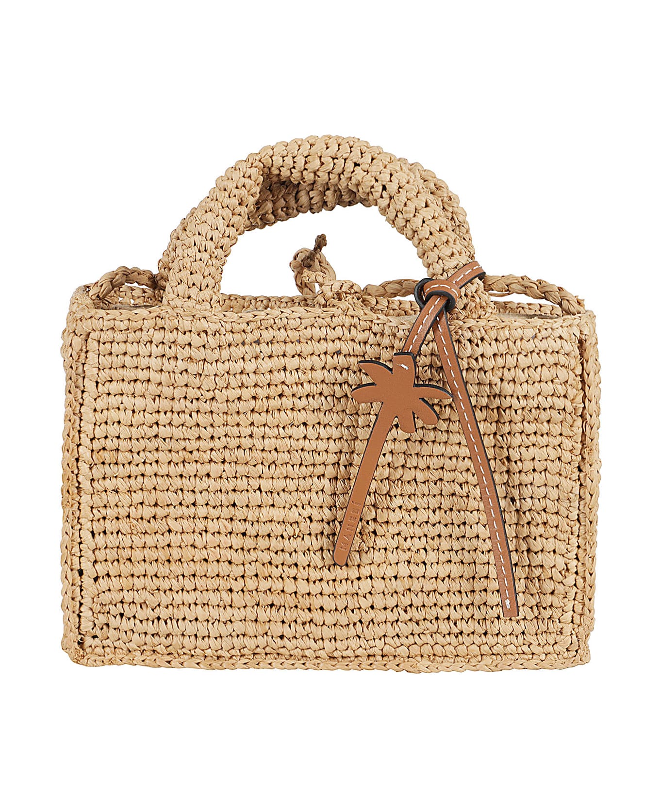 Manebi Handcrafted Raffia Sunset Bag Mini - Tan