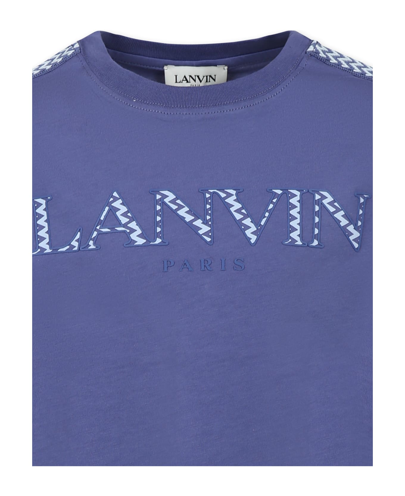 Lanvin Blue T-shirt For Boy With Logo - Blue