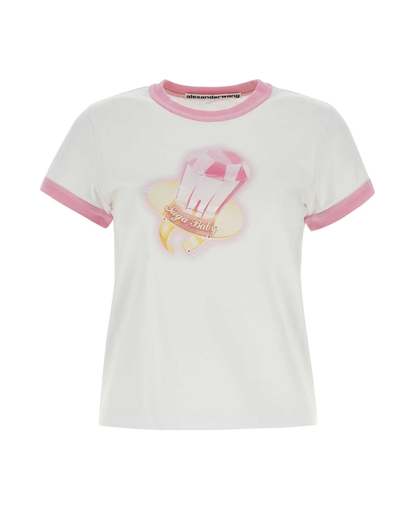 Alexander Wang Graphic Printed Crewneck T-shirt - WHITEPINK
